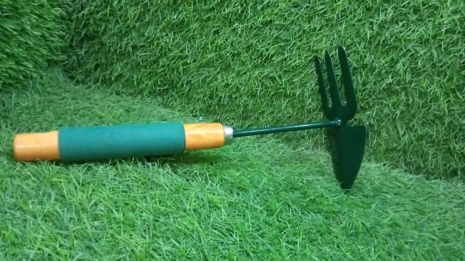 2 IN 1 DOUBLE HAND HOE GARDENING TOOL WITH WOODEN HANDLE thumbnail 6