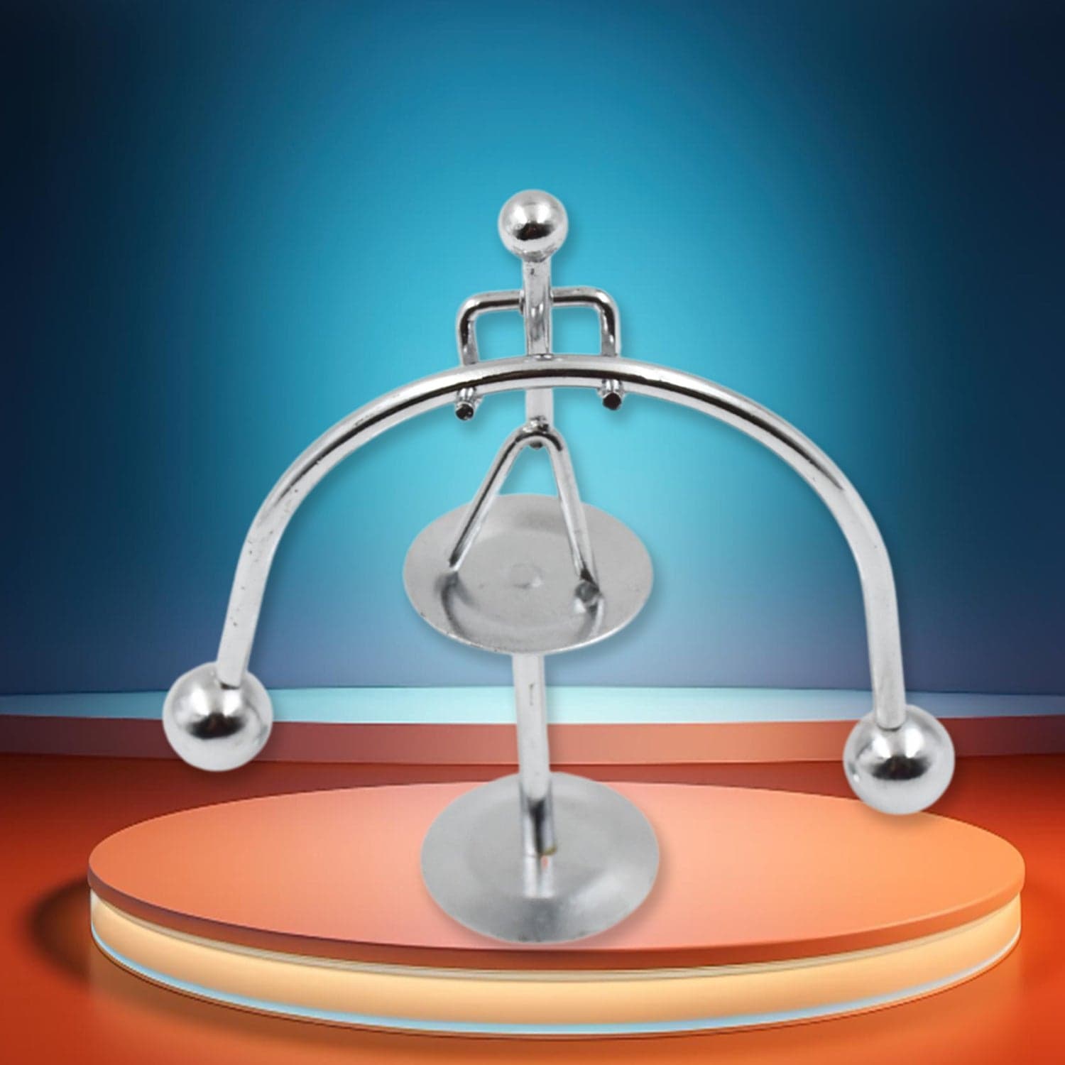 Mini Steel Balance Toy (1 Pc): Desk Decor, Perpetual Motion, Physics Toy thumbnail 3