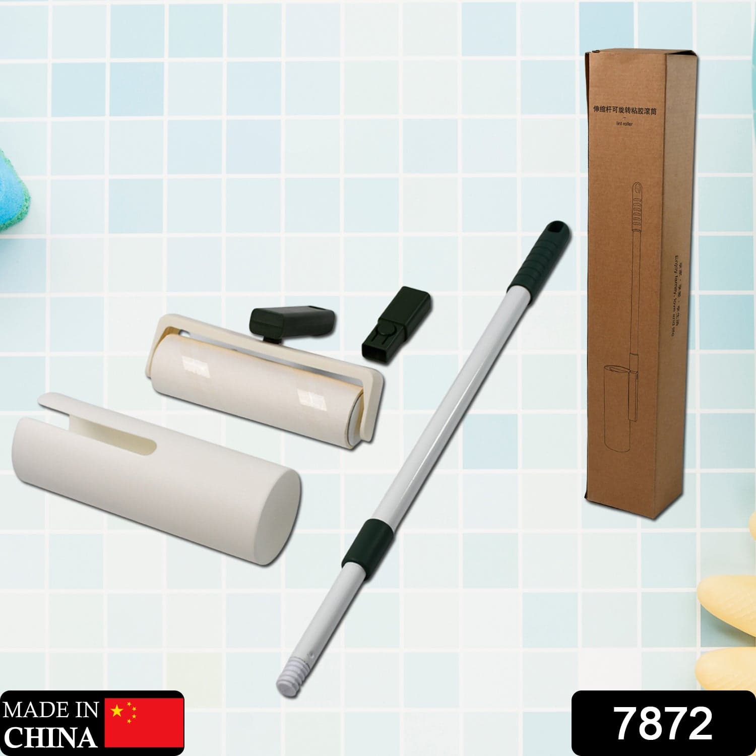 Washable Reusable Lint Roller with Extendable Handle for Carpet, Floor, and Sofa. thumbnail 2