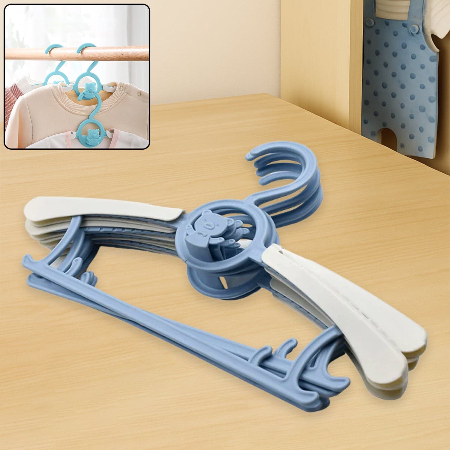 Large Adjustable Plastic Dress Hangers of Space-Saving & Lightweight (5 Pc) thumbnail 1