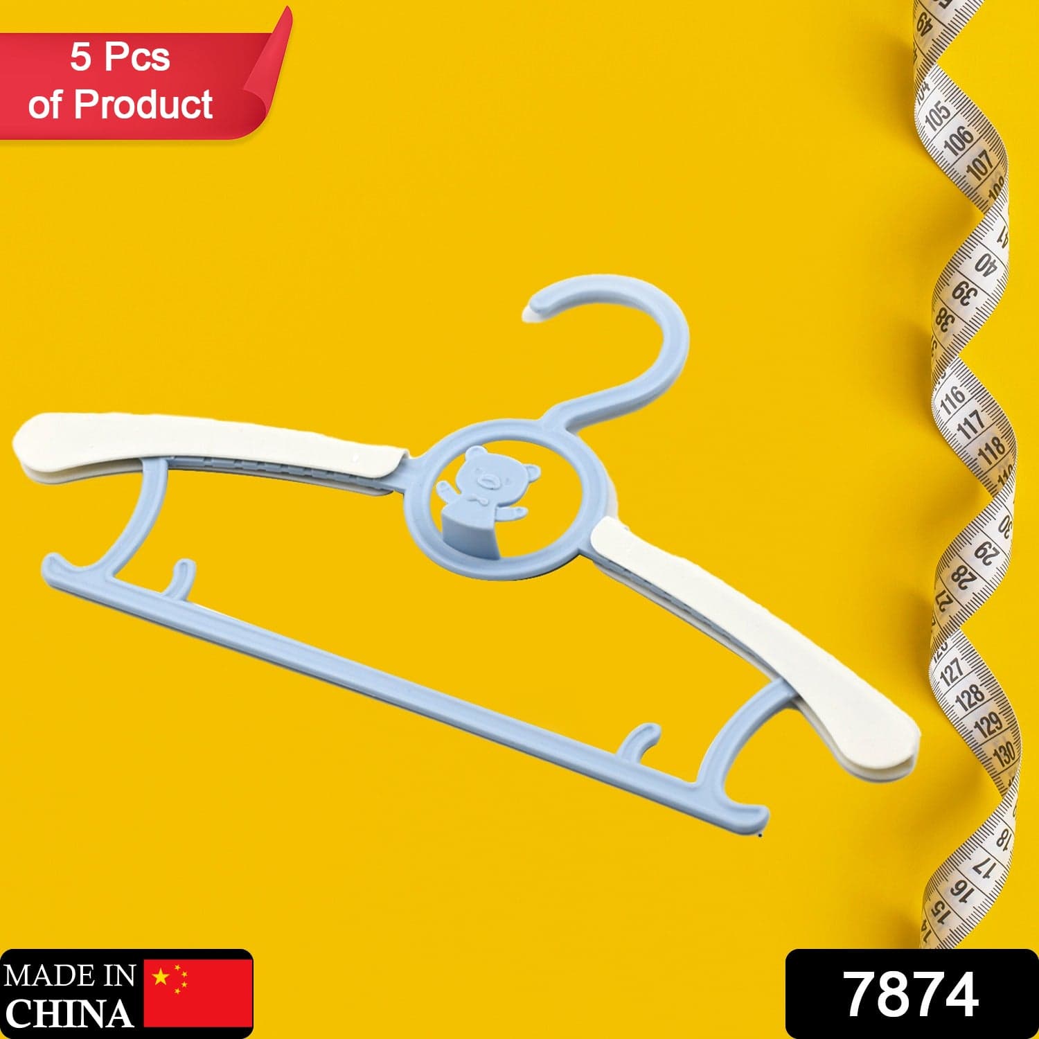 Large Adjustable Plastic Dress Hangers of Space-Saving & Lightweight (5 Pc) thumbnail 2