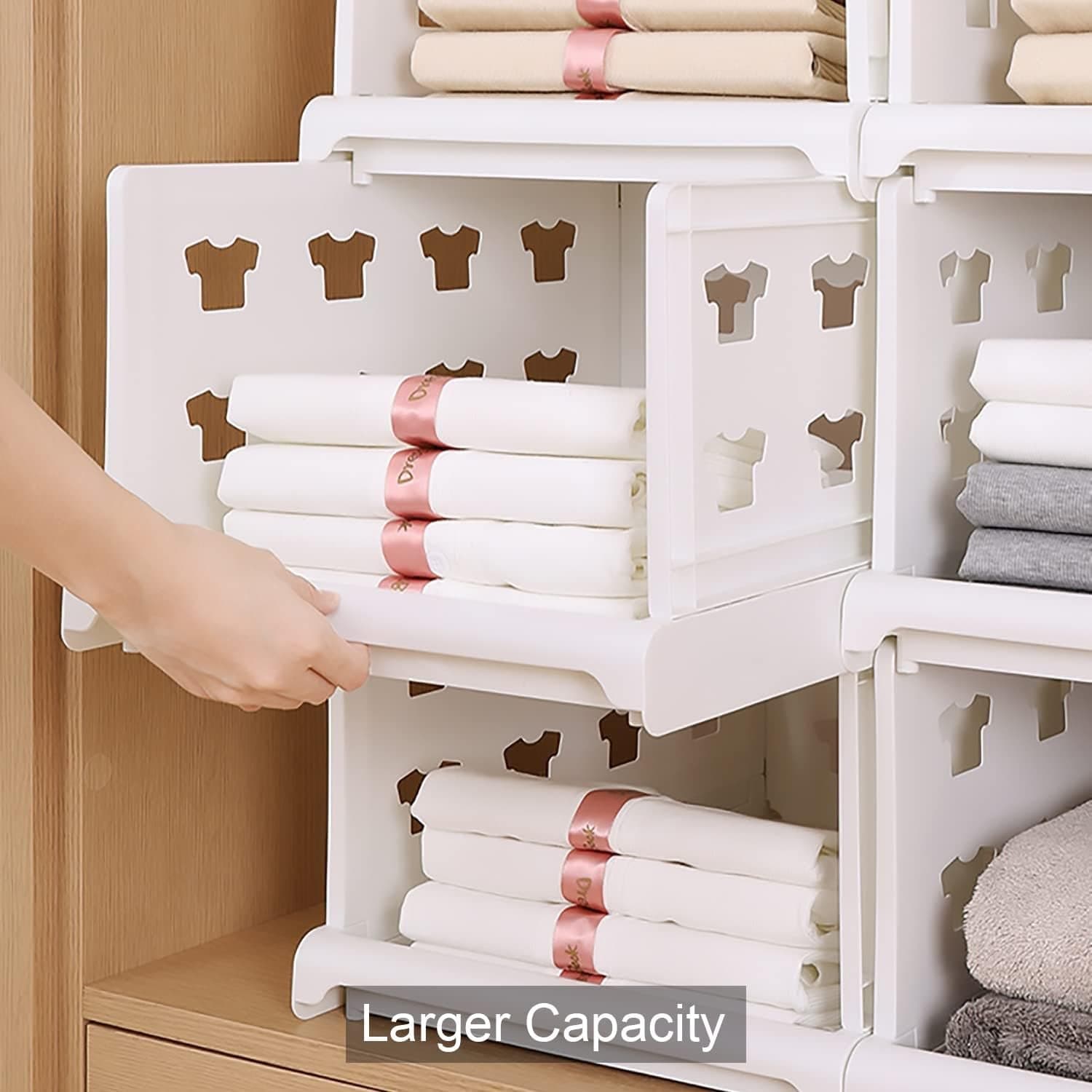 4-Layer Stackable Foldable Storage Organizer Cart for Kitchen, Closet, Bedroom & Bathroom thumbnail 6