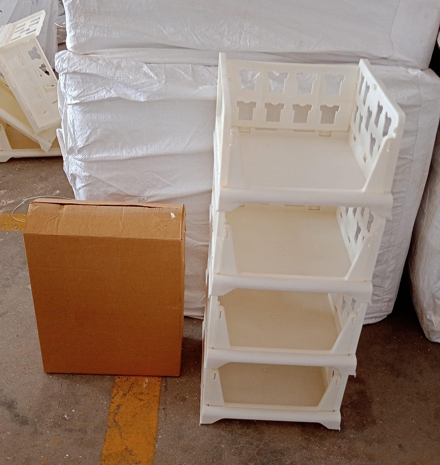 4-Layer Stackable Foldable Storage Organizer Cart for Kitchen, Closet, Bedroom & Bathroom thumbnail 8