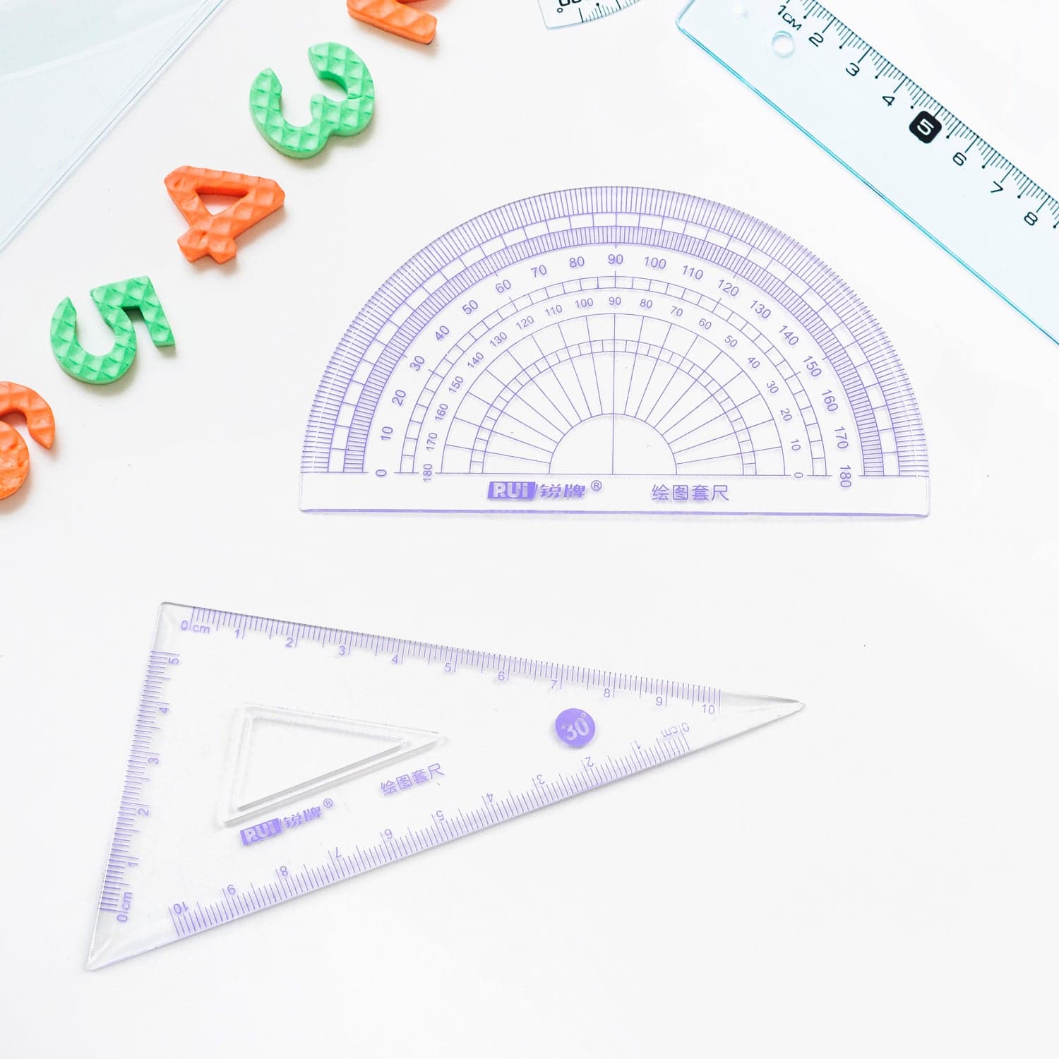 4Pcs Ruler Suit Stationery Set For School Student Office  thumbnail 3