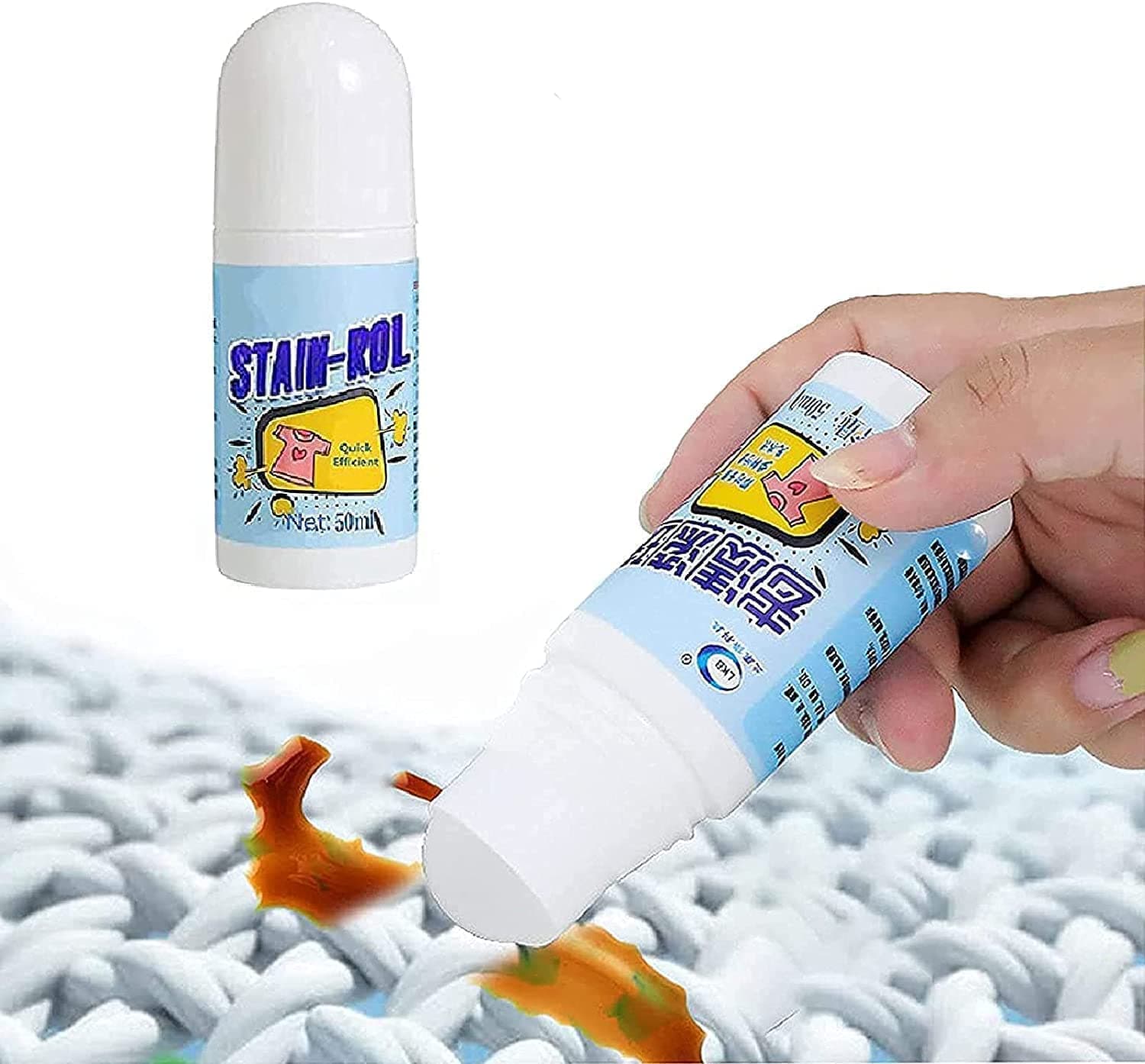 Clothes Stain Remover Bead Design Emergency Stain Rescue Roller Cleaner for Natural Fabric Removes Oil Almost All Types of Fabrics thumbnail 3