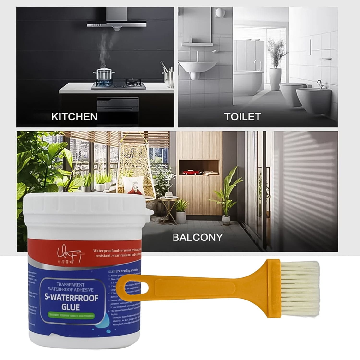 Transparent Waterproof Glue 250G With Brush thumbnail 4