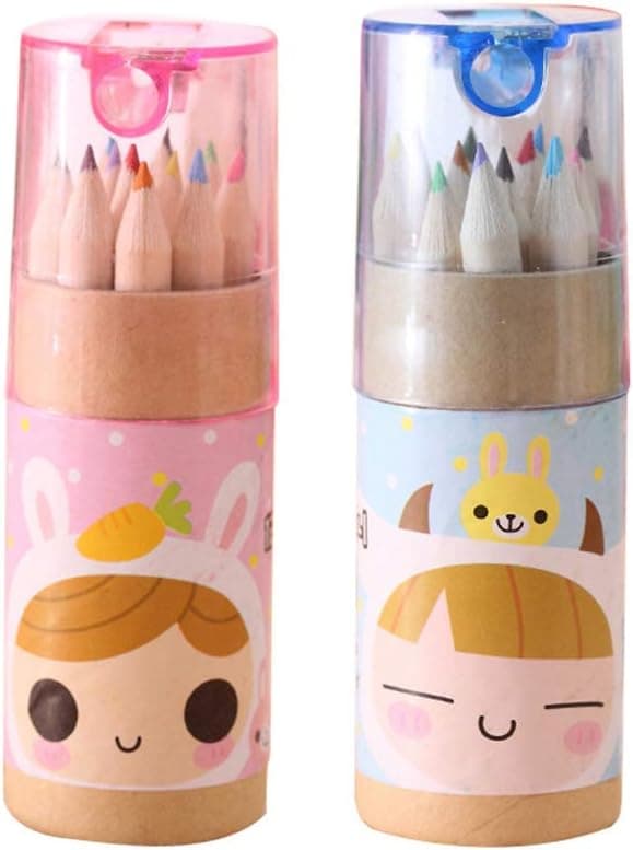 12 Mini Colouring Pencils with Sharpener, Kids Drawing Set for School & Sketching thumbnail 4