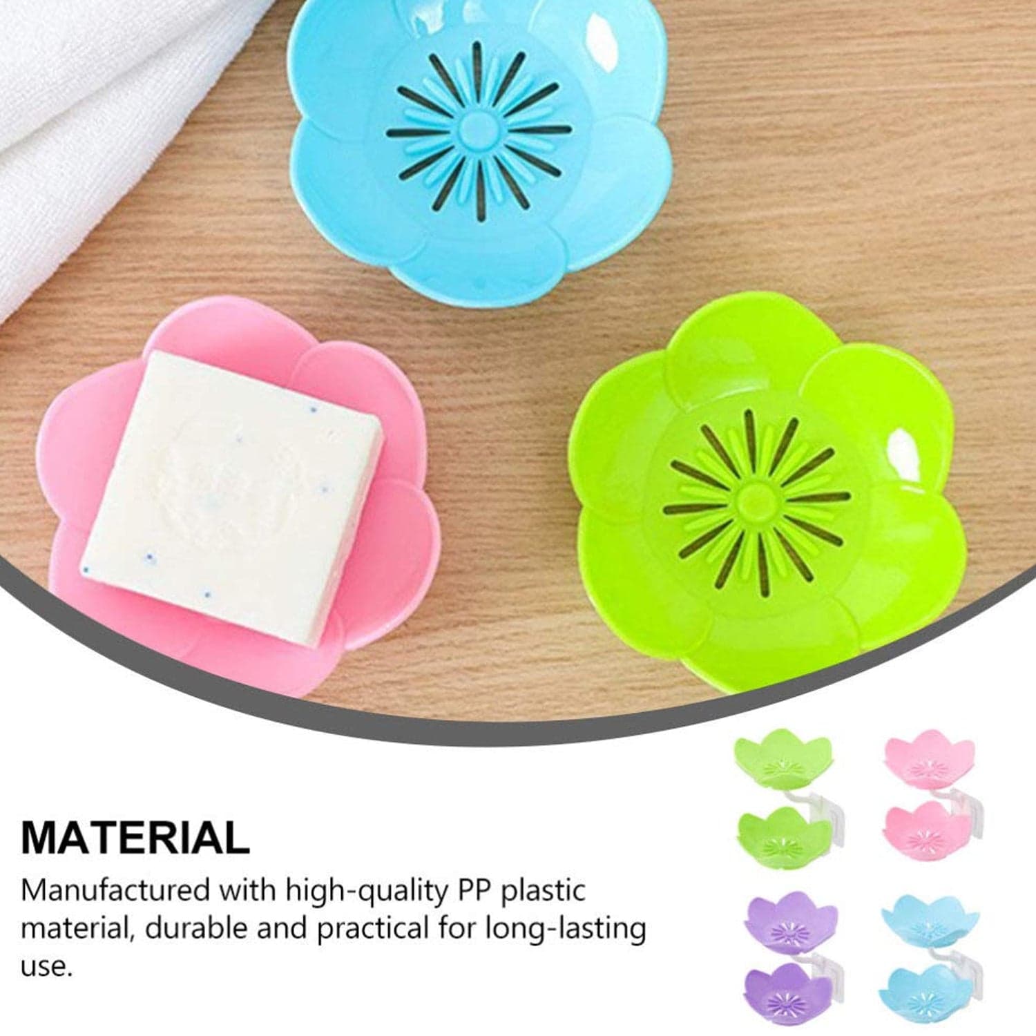 Double Layer Flower Self Draining Soap Dish Holder, Bathroom Shower Soap Holder Dish Storage Plate Tray For Bathroom, Kitchen, Bathtub thumbnail 5