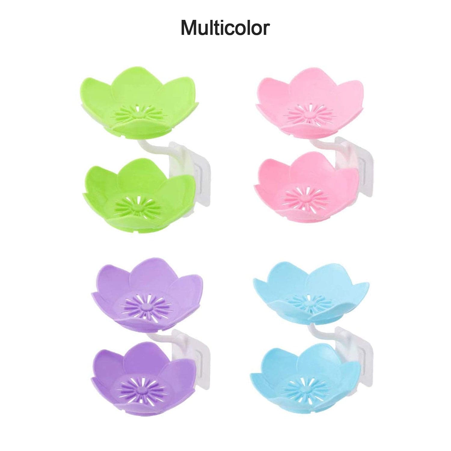 Double Layer Flower Self Draining Soap Dish Holder, Bathroom Shower Soap Holder Dish Storage Plate Tray For Bathroom, Kitchen, Bathtub thumbnail 7