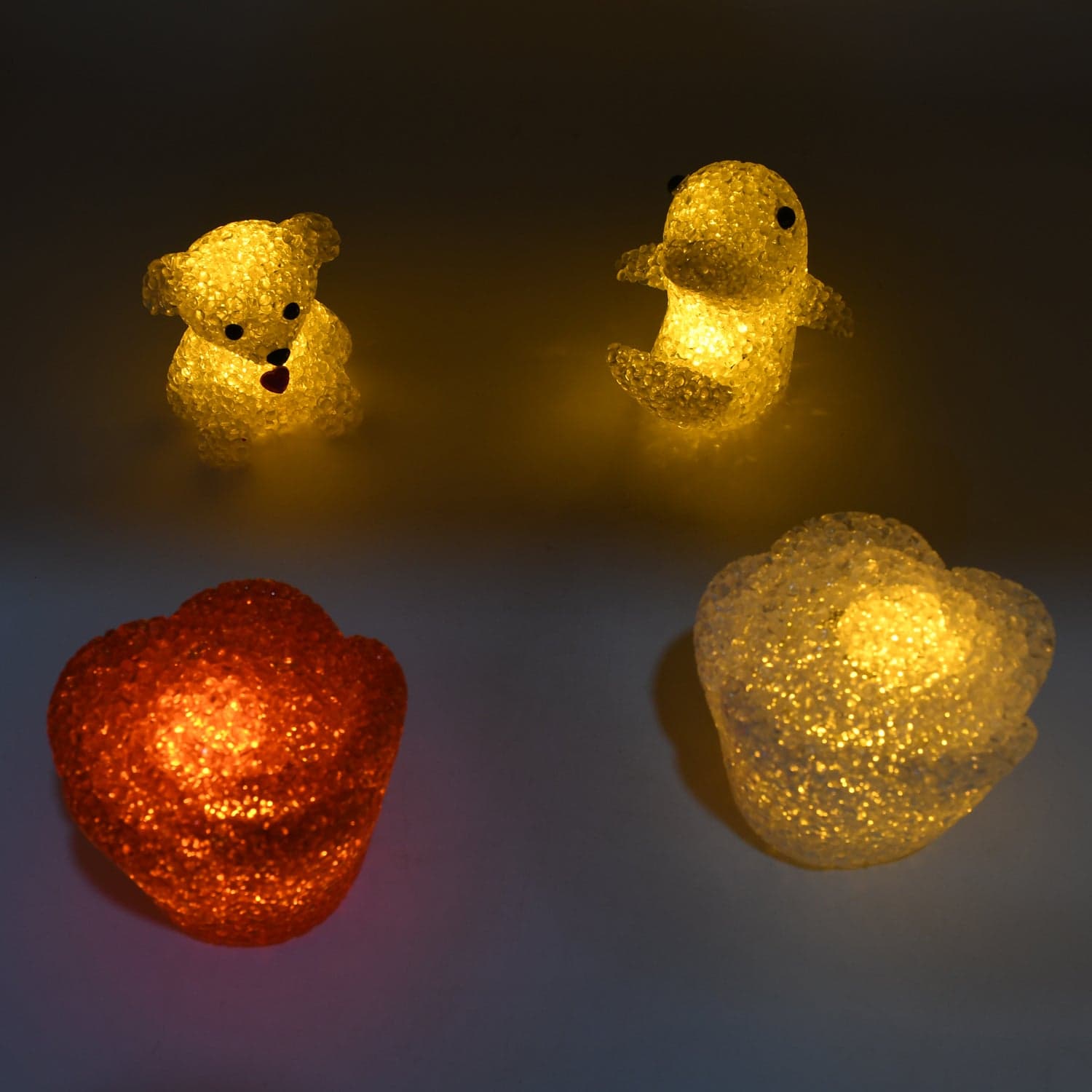 MULTI SHAPE SMALL LIGHT LAMPS LED SHAPE CRYSTAL NIGHT LIGHT LAMP (6 PC SET) thumbnail 1