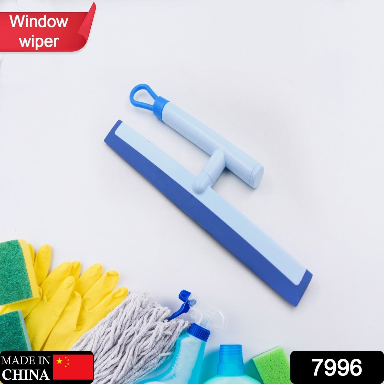 Glass Cleaning Wiper Window Cleaner, For Bathroom, Windows, And Car Glass, Window Mirror Scraper Brush With Soft Rubber thumbnail 2