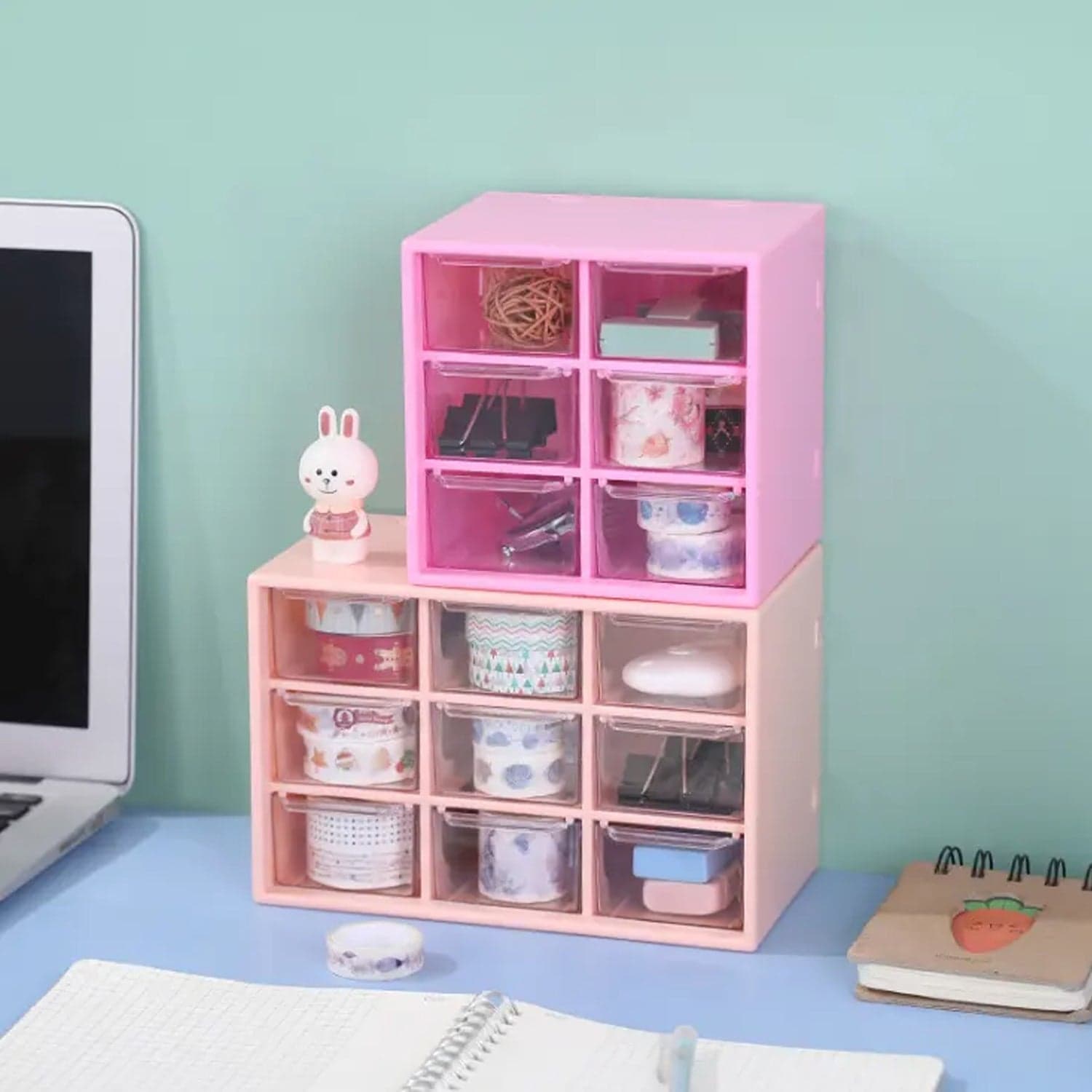 Storage Box 9 Grids Multi-purpose Durable Desktop Drawer Organizer for Pencils Storage Holder Hanging Hole Design for Small Items thumbnail 1