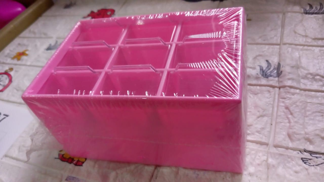 Storage Box 9 Grids Multi-purpose Durable Desktop Drawer Organizer for Pencils Storage Holder Hanging Hole Design for Small Items thumbnail 6