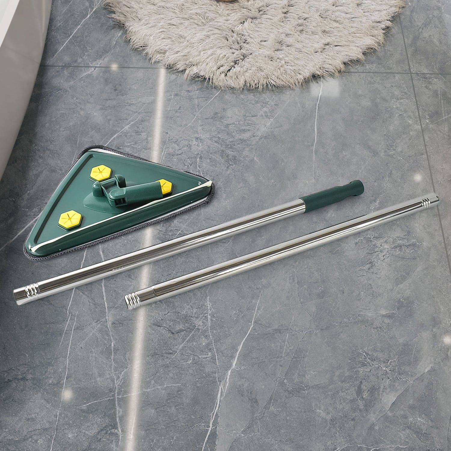 2-In-1 Extendable Triangle Mop Of Retractable, 360° Rotating, Telescopic & Reusable Mop Heads (1 Pc) thumbnail 4