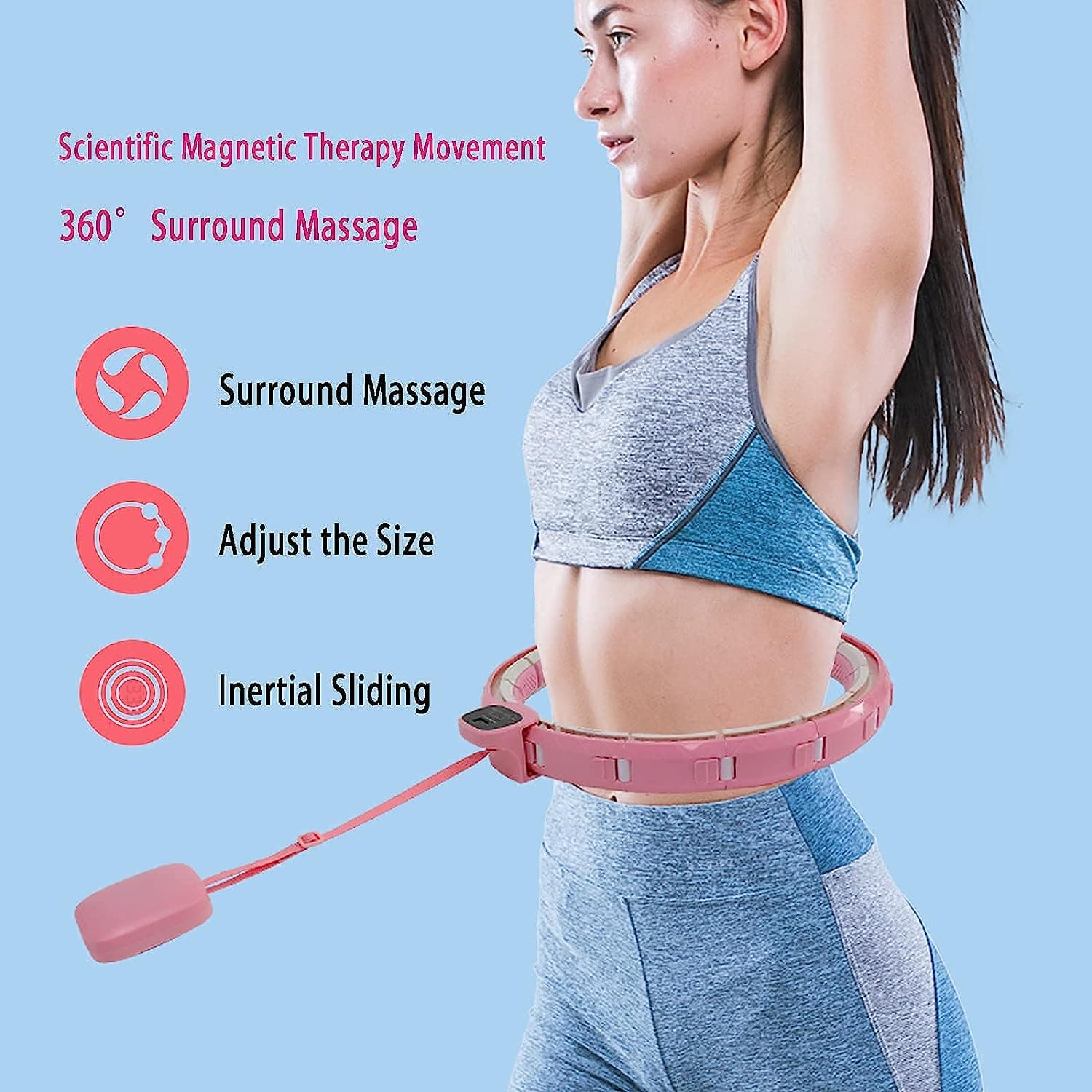 Fitness Adjustable Detachable Fitness Hula Hoop Ring Smart Round Count & Weight Loss Gym Equipment Exercise Smart Hula Hoops thumbnail 5