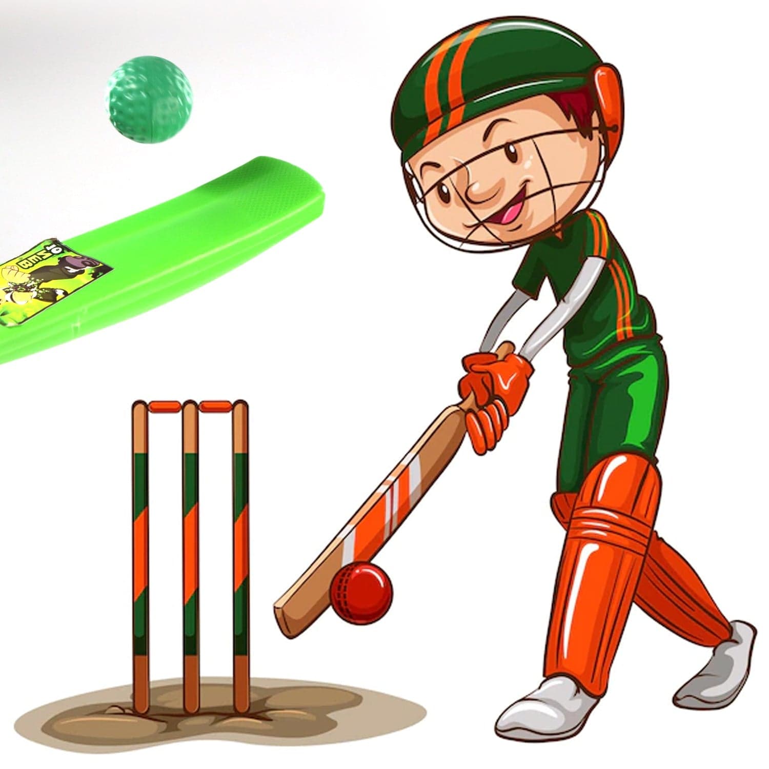 Plastic Cricket Bat and Ball Toy for Kids thumbnail 3