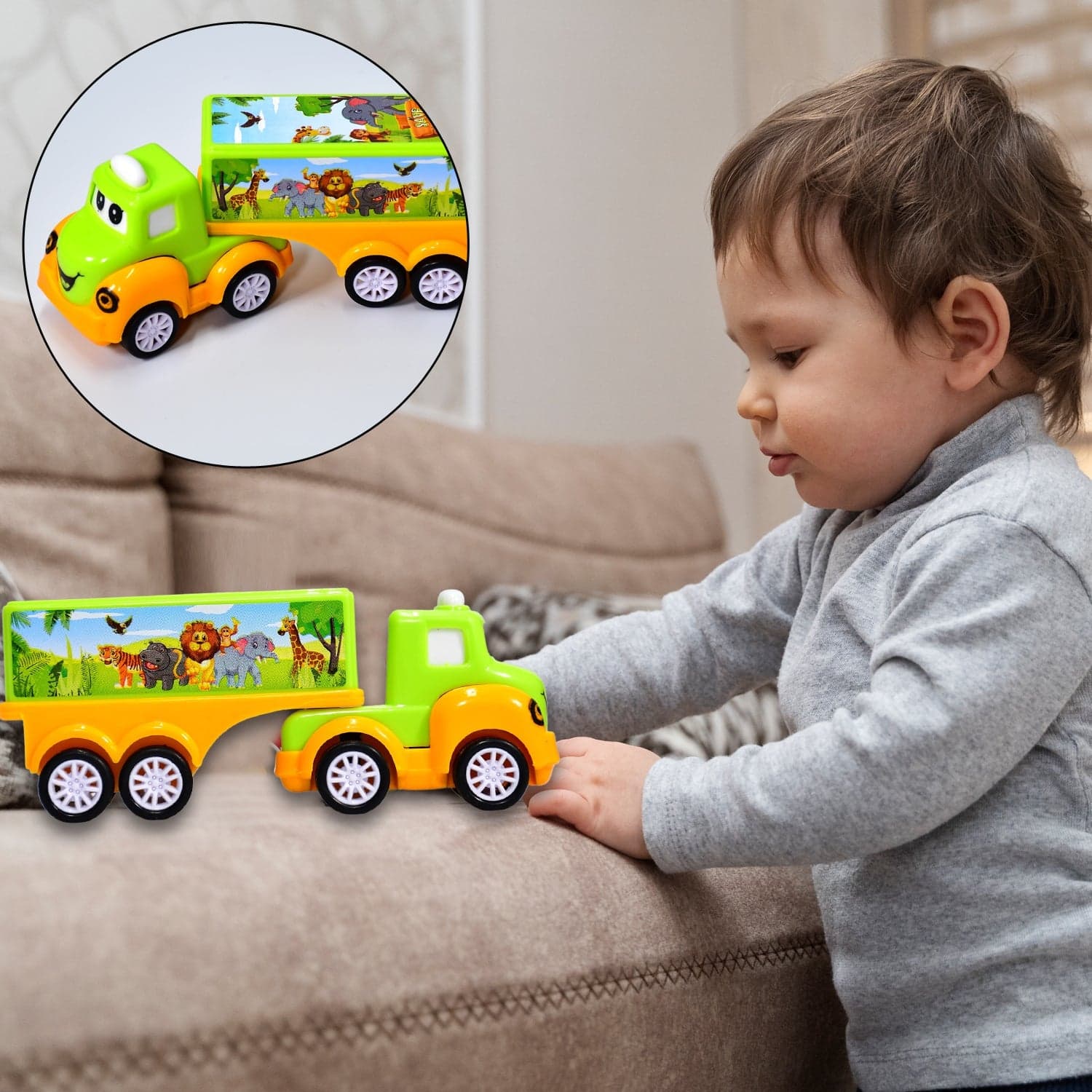 Small Green and yellow Toy Truck. thumbnail 3