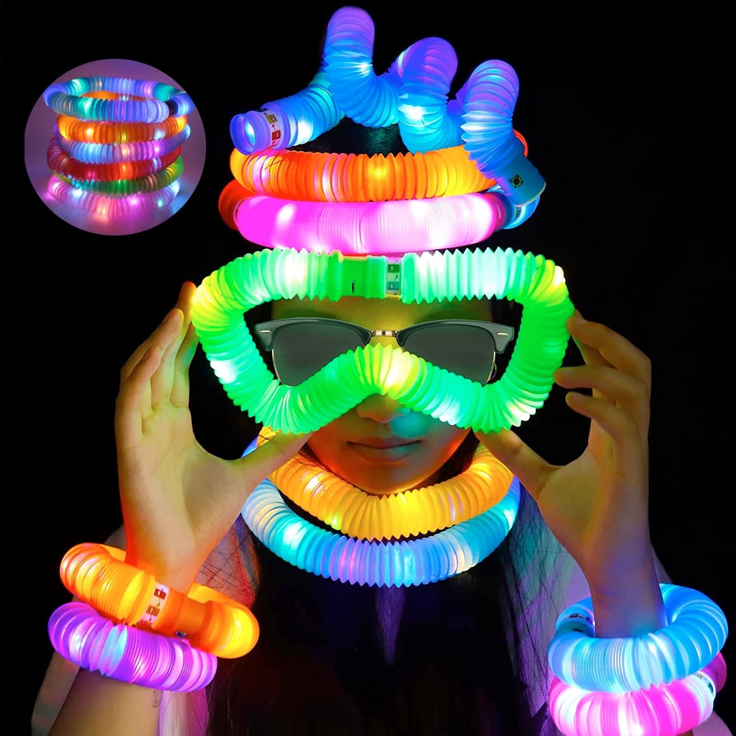 Colourful Tubes Sensory Toys Stretch Fidget Tube Toys Pull Tubes Fidget Toys thumbnail 1