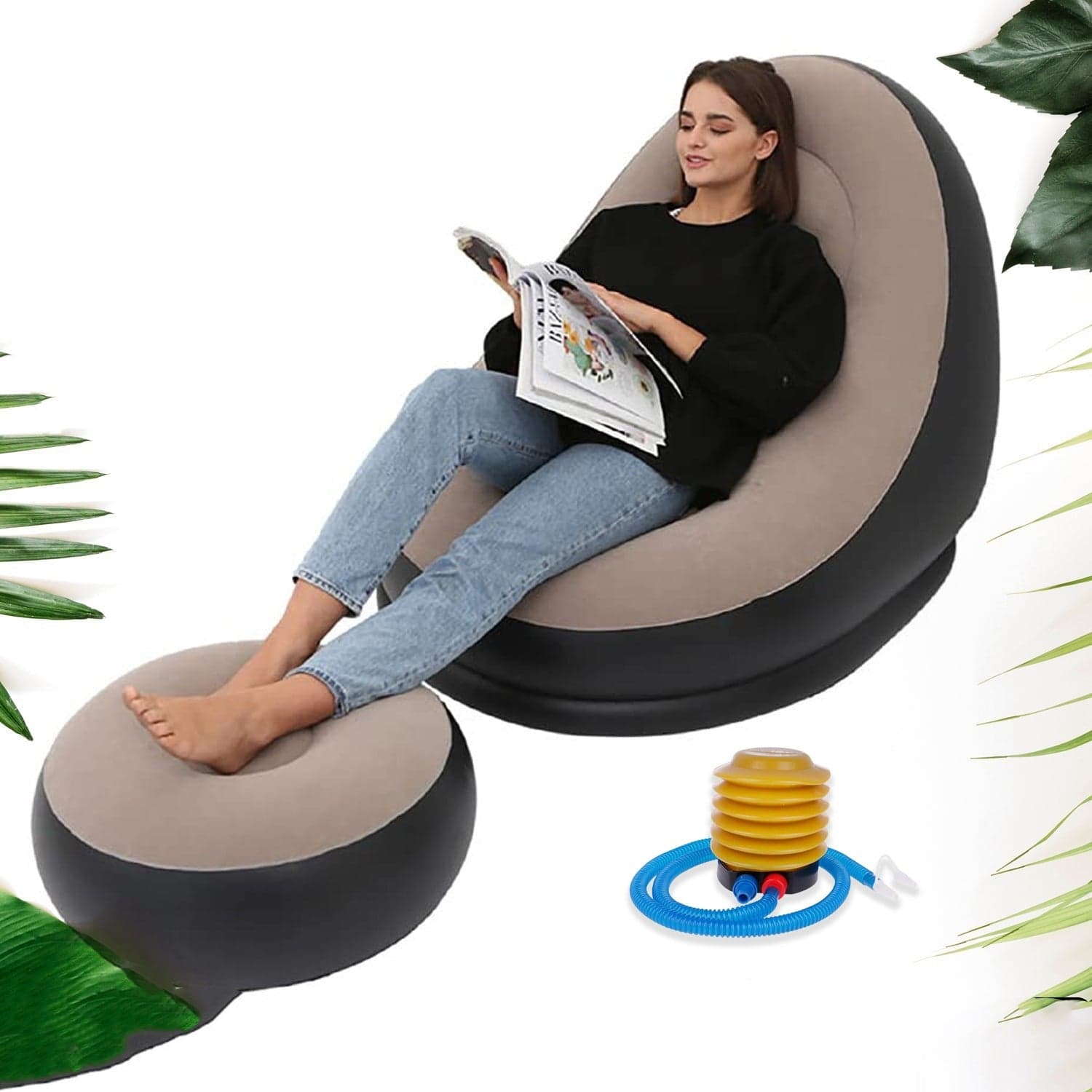 Portable Indoor/Outdoor Air Sofa, couch & Pump thumbnail 3