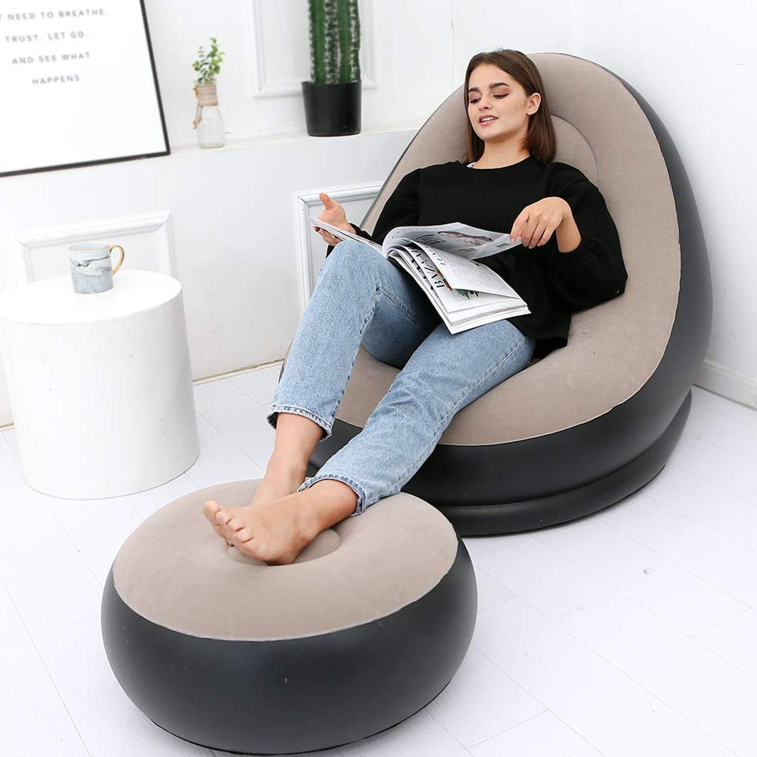 Portable Indoor/Outdoor Air Sofa, couch & Pump thumbnail 4