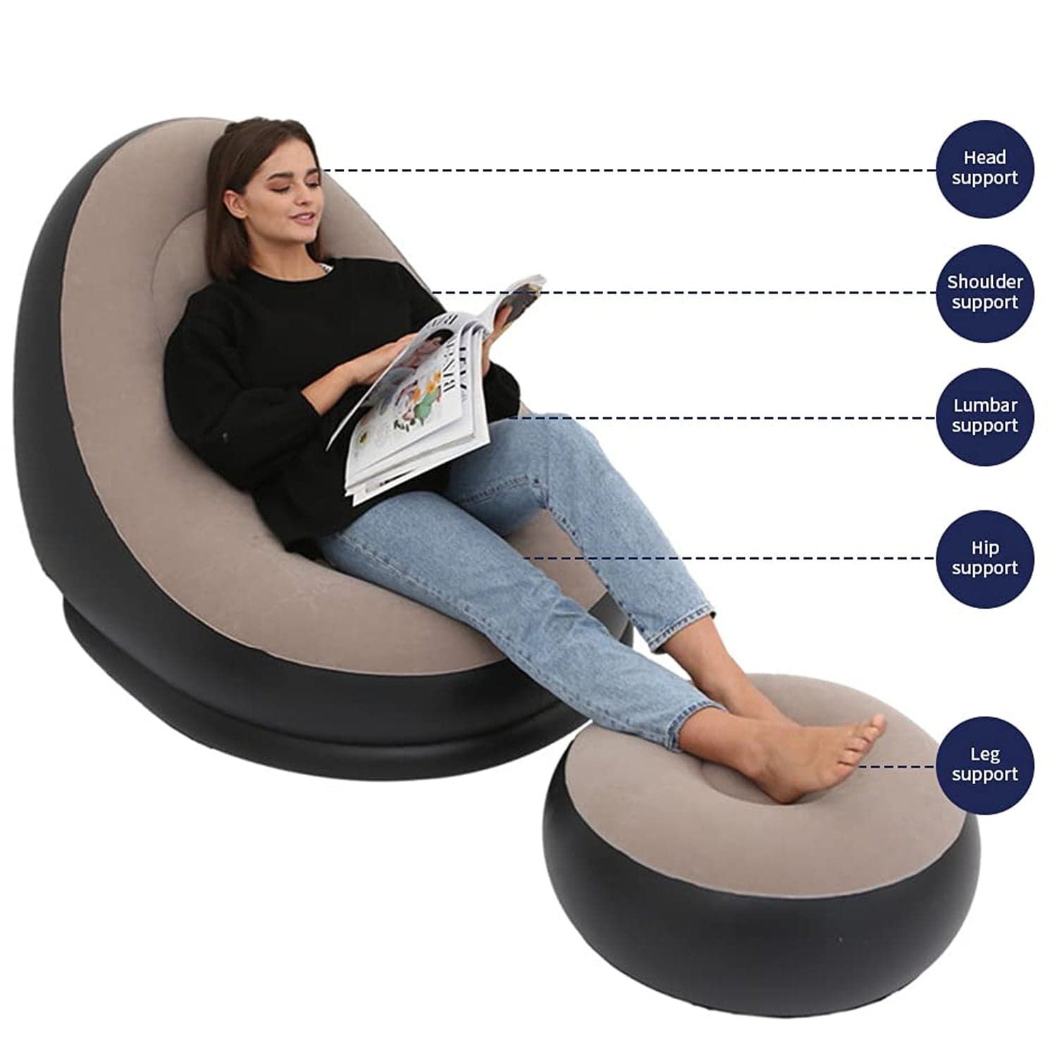 Portable Indoor/Outdoor Air Sofa, couch & Pump thumbnail 6