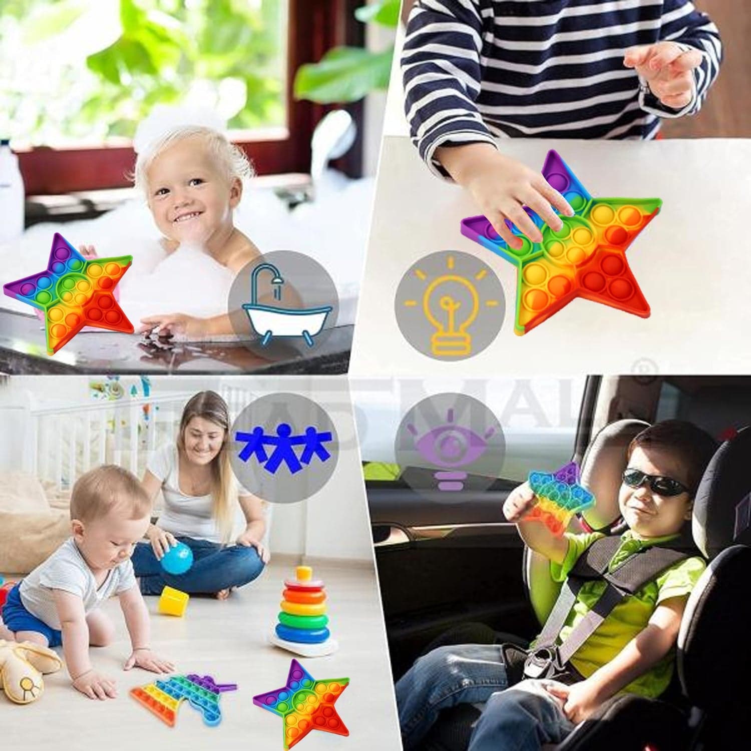 Push Bubble Fidget Sensory Toy,Autism Special Needs Silicone Stress Relief Toy,Great Fidget Toy Sensory Toys Novelty Gifts For Girls Boys Kids Adults thumbnail 6