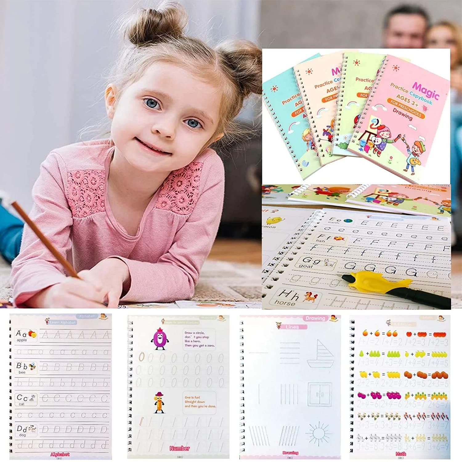 4 Pc Magic Copybook Widely Used By Kids, Children'S And Even Adults Also To Write Down Important Things Over It While Emergencies Etc. thumbnail 3