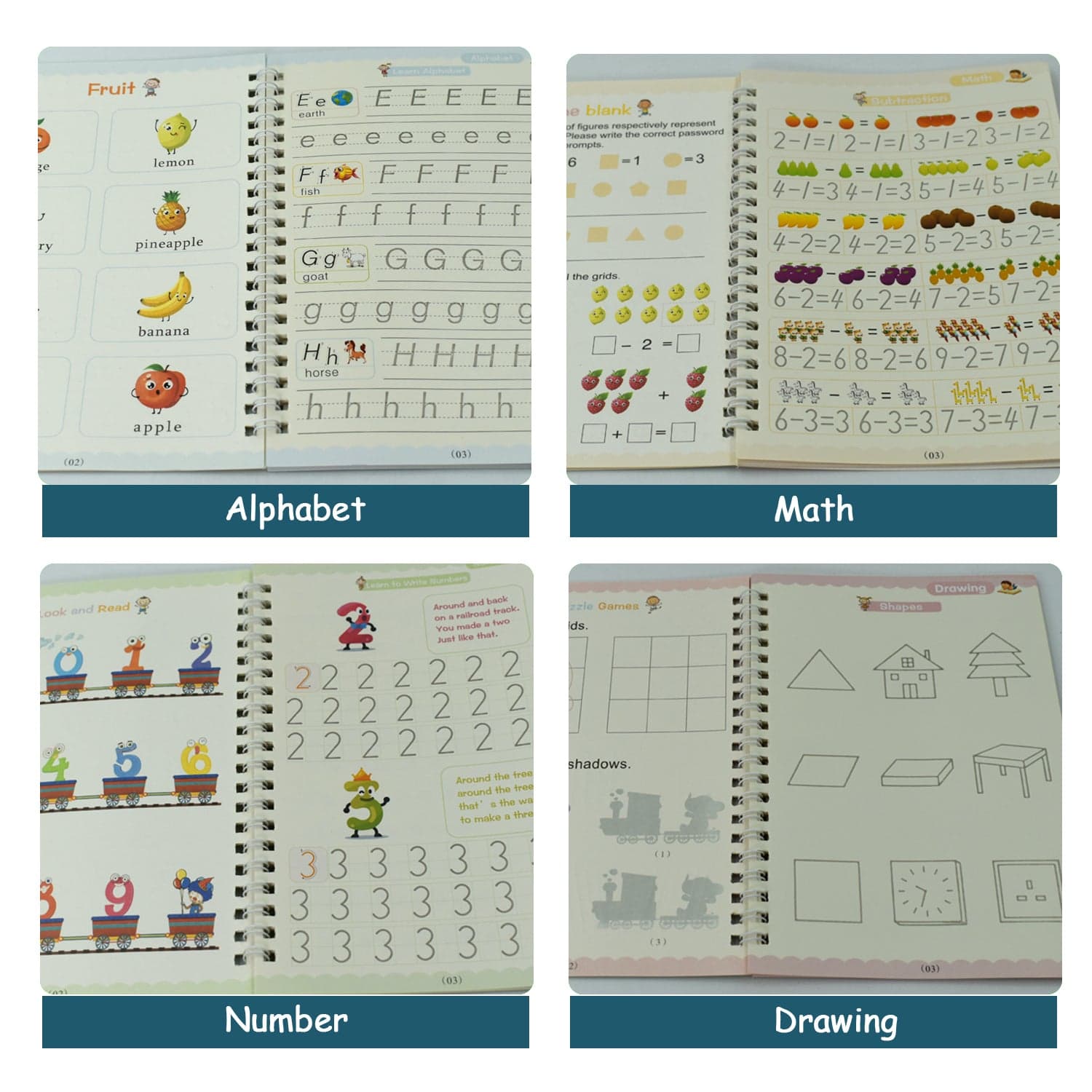 4 Pc Magic Copybook Widely Used By Kids, Children'S And Even Adults Also To Write Down Important Things Over It While Emergencies Etc. thumbnail 7