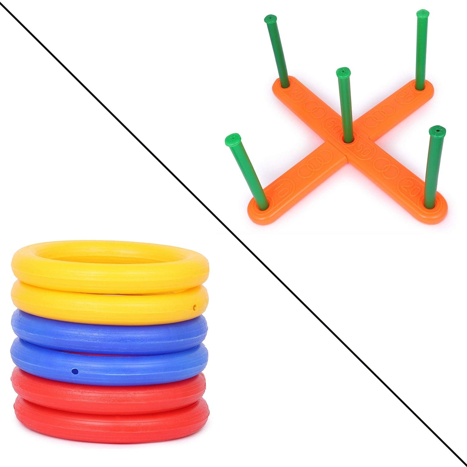 13 Pc Ring Toss Game widely used by children's and kids for playing and enjoying purposes and all in all kinds of household and official places etc. thumbnail 3