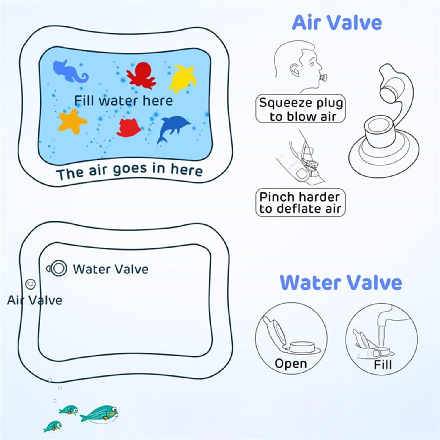Mat, Baby Water Mat Inflatable Baby Play Mat Activity Center For Infant Baby Toys 3 To 15 Months, Baby Gifts For Boys Girls(Assorted Design) thumbnail 6