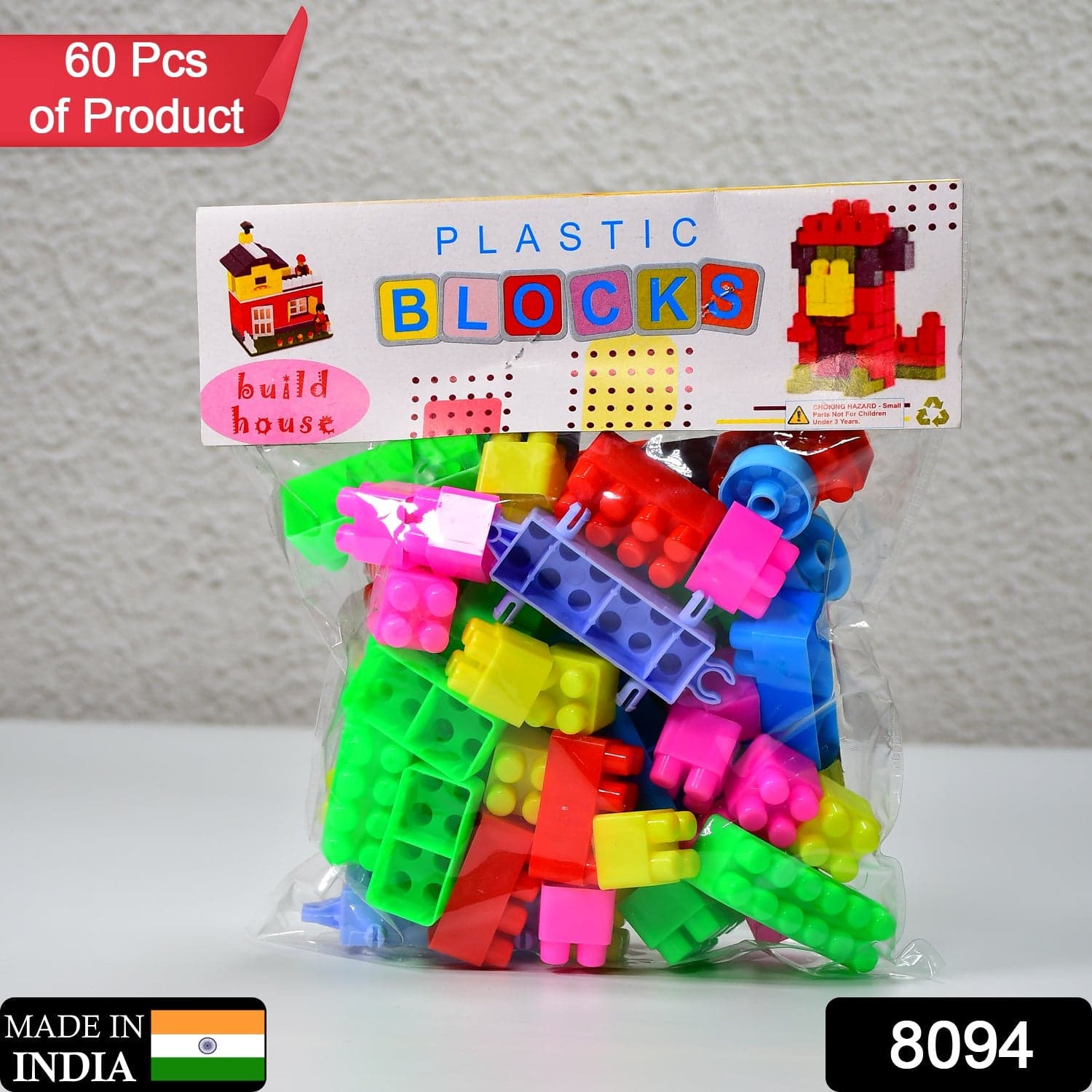Multicolor Kids' Block Set for Fun & Learning (60 Pieces) thumbnail 2