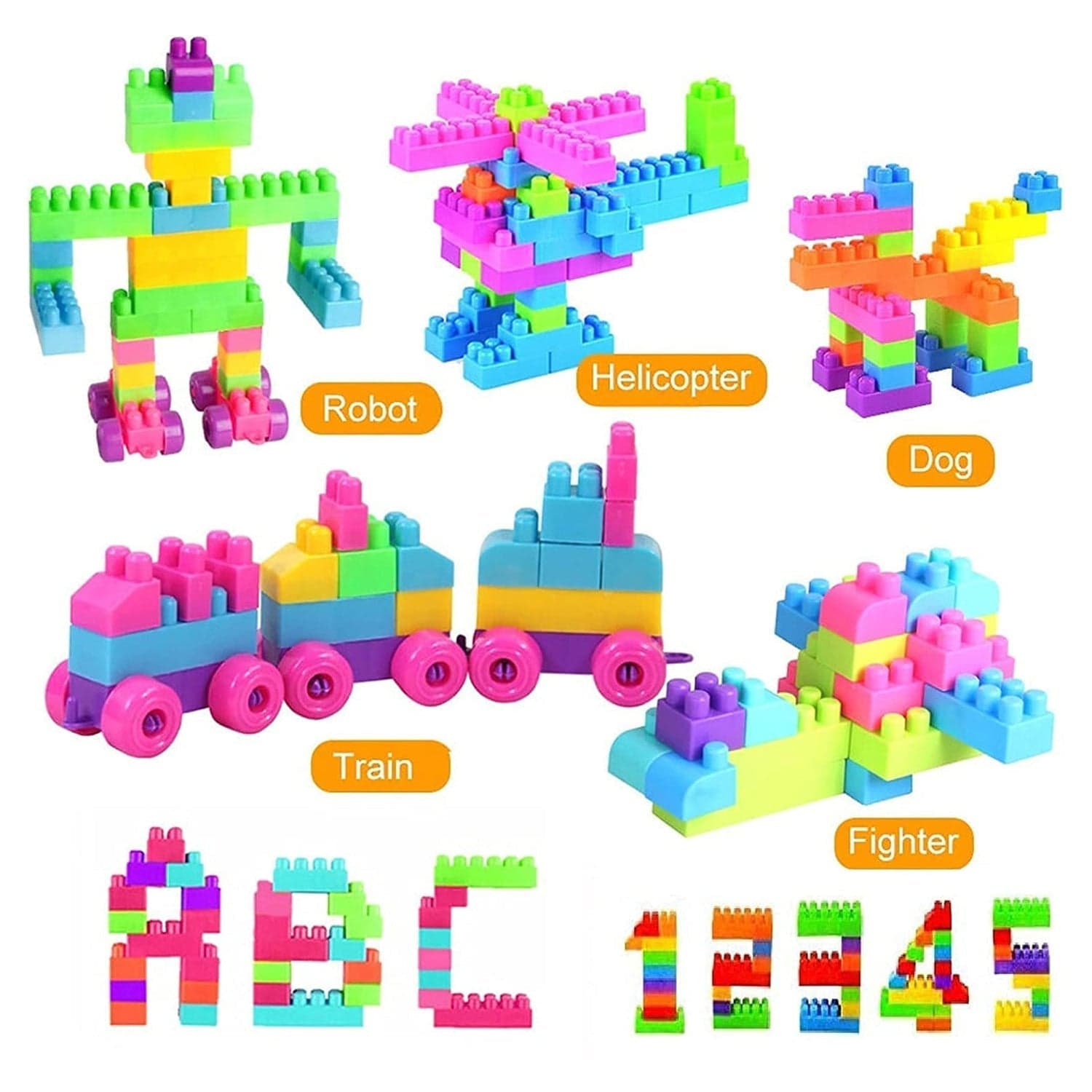 Multicolor Kids' Block Set for Fun & Learning (60 Pieces) thumbnail 8