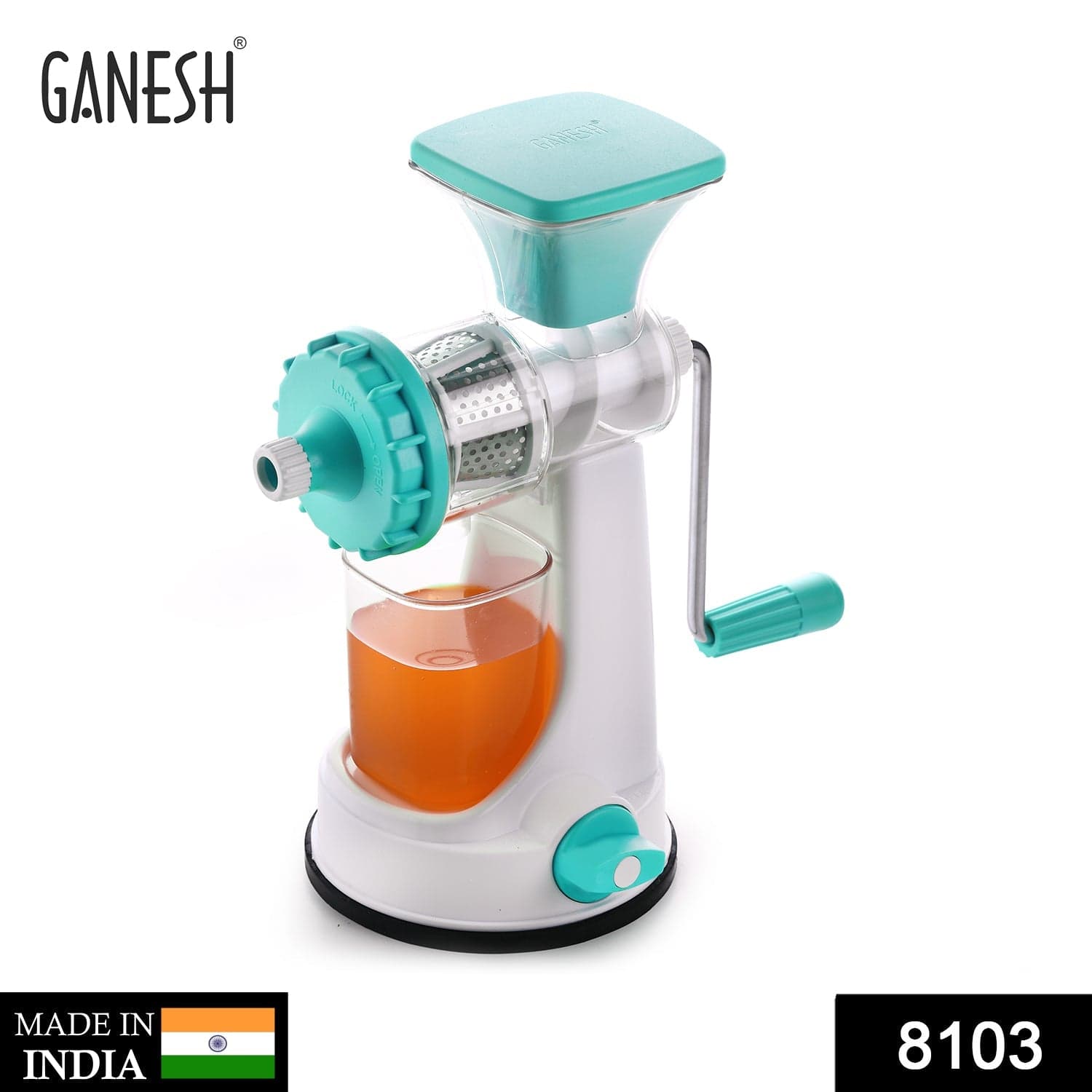 Ganesh Kitchenware Plastic Hand Juicer New Smart Fruit & Vegetable Multipurpose Juicer (Color:Random Green thumbnail 2