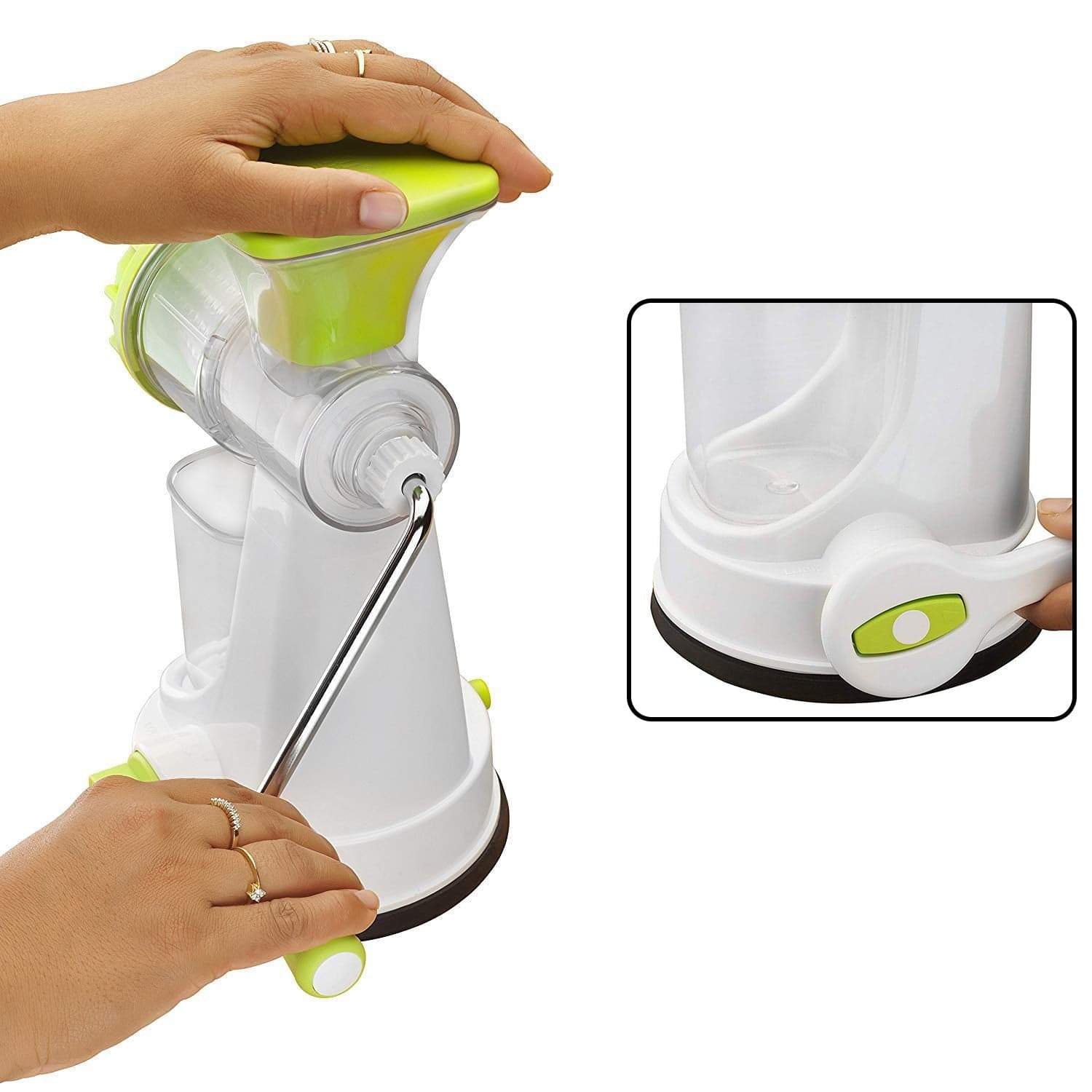 Ganesh Kitchenware Plastic Hand Juicer New Smart Fruit & Vegetable Multipurpose Juicer (Color:Random Green thumbnail 7