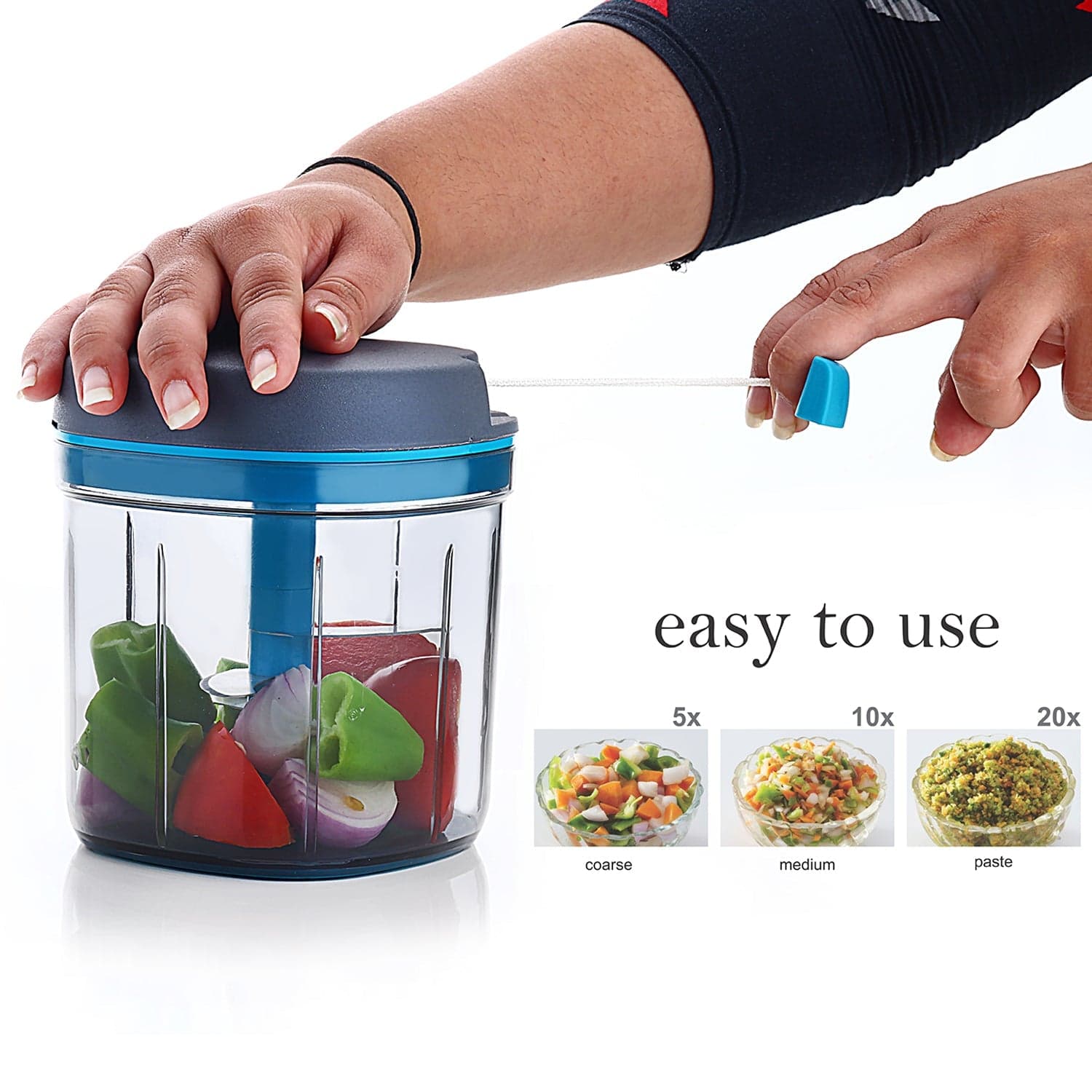 Ganesh Master Chopper with 5 Stainless Steel Blades, XL Large Jumbo Chopper (900 Ml) thumbnail 7