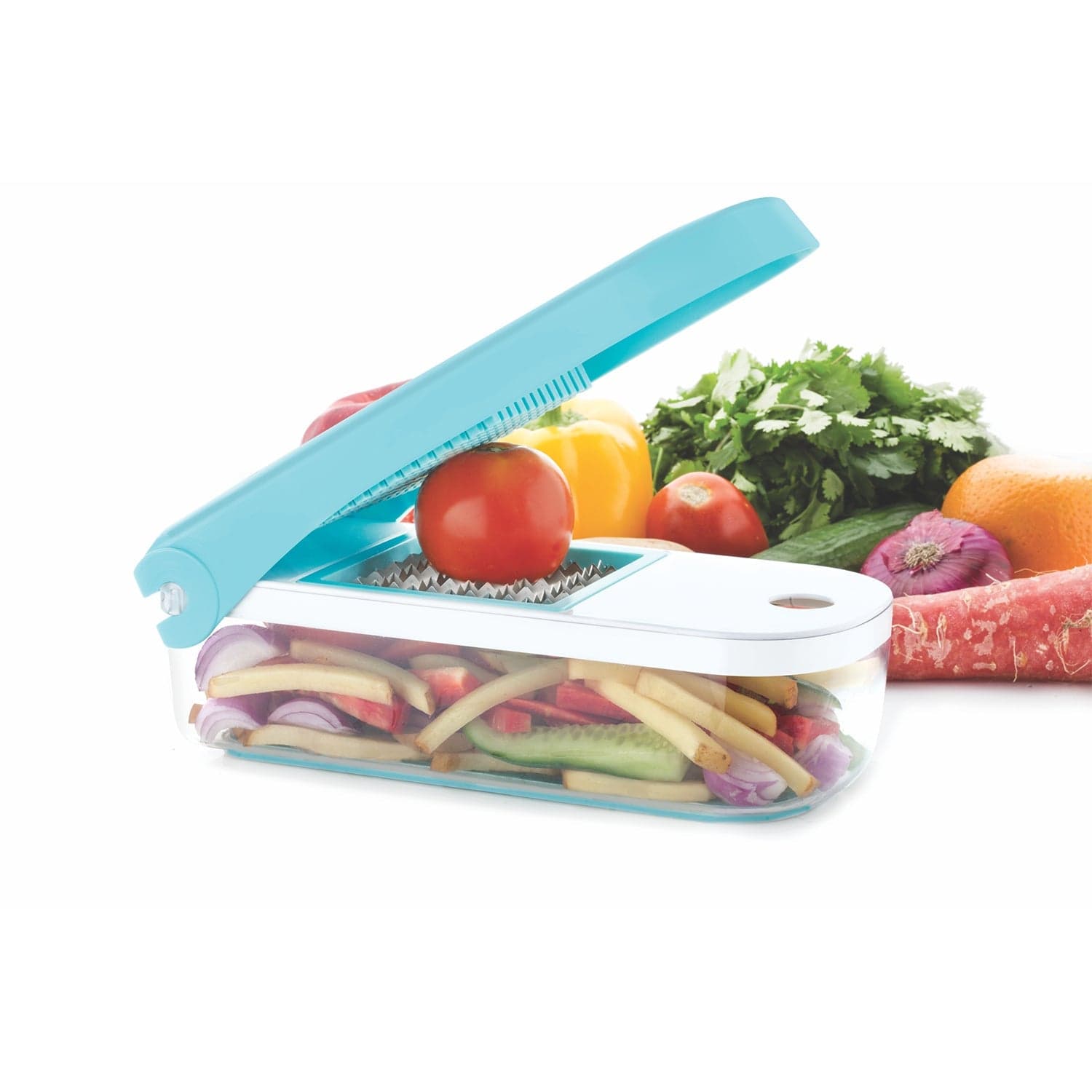 Ganesh 7 in 1 Plastic Vegetable Dicer, Blue thumbnail 6