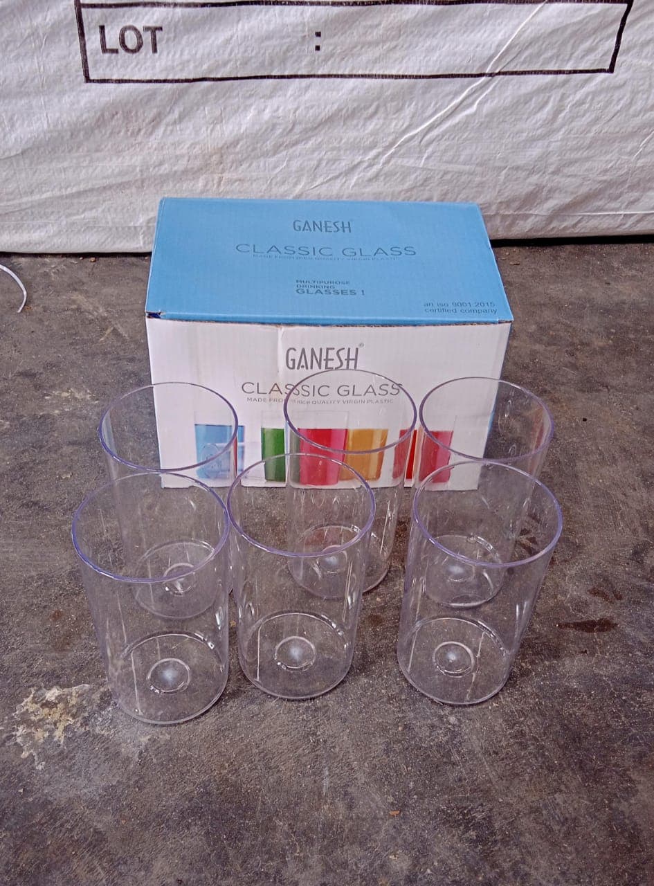Ganesh Classic Plastic Glass Set of-6 (Each Glass 350ml) thumbnail 9
