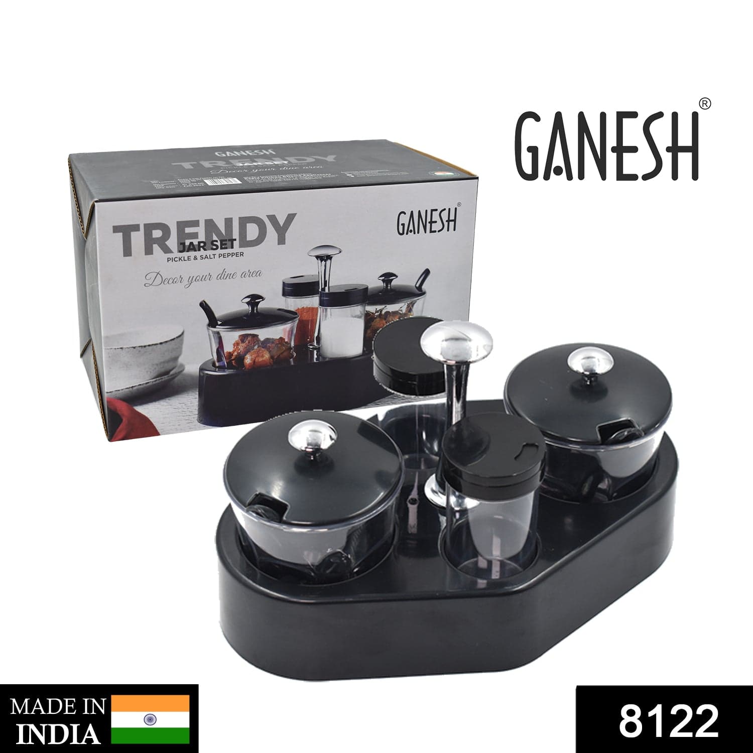 Ganesh rendy Condiment set For Kitchen Transparent jar For Easy To Access Spice 1 Piece Spice Set (Plastic) thumbnail 2