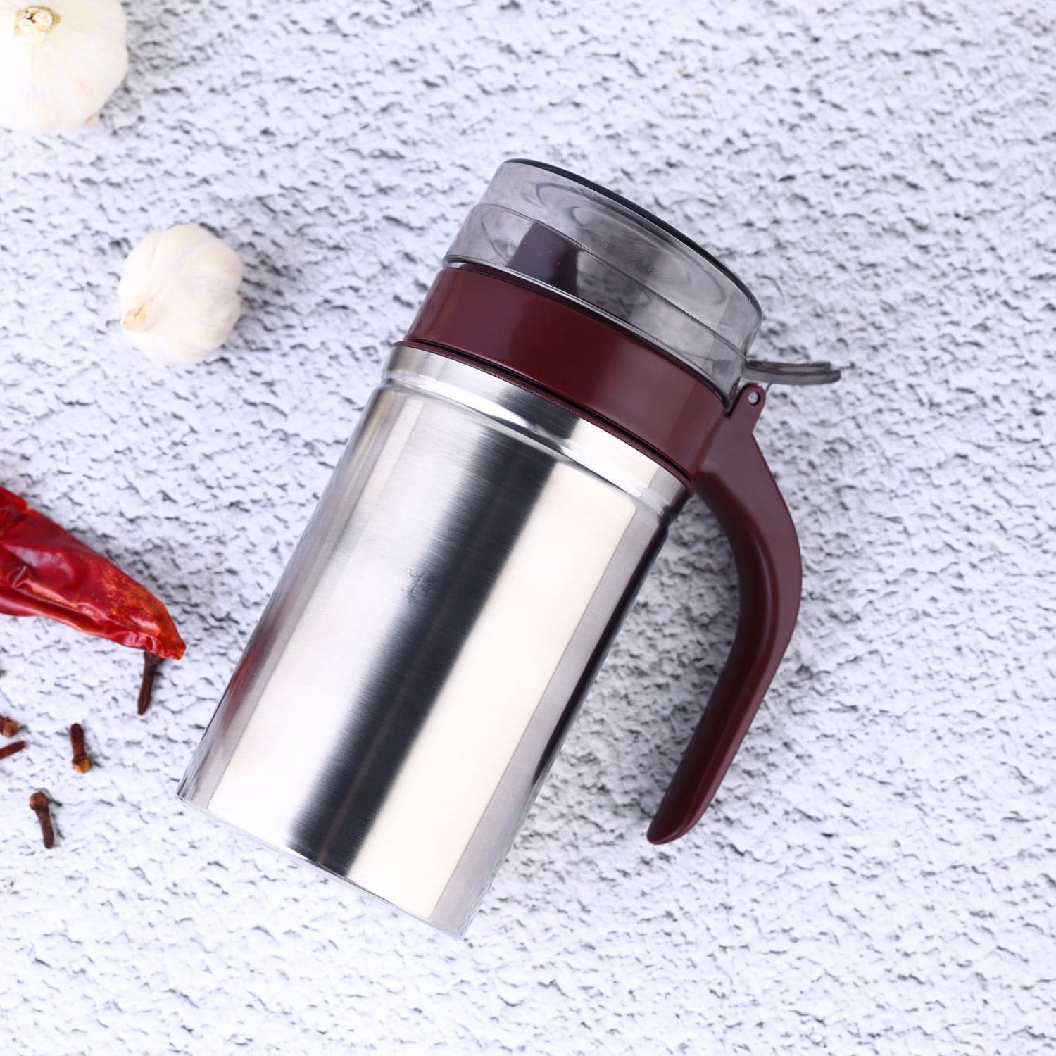 Oil Dispenser Stainless Steel with small nozzle 500ML Oil Container. thumbnail 1