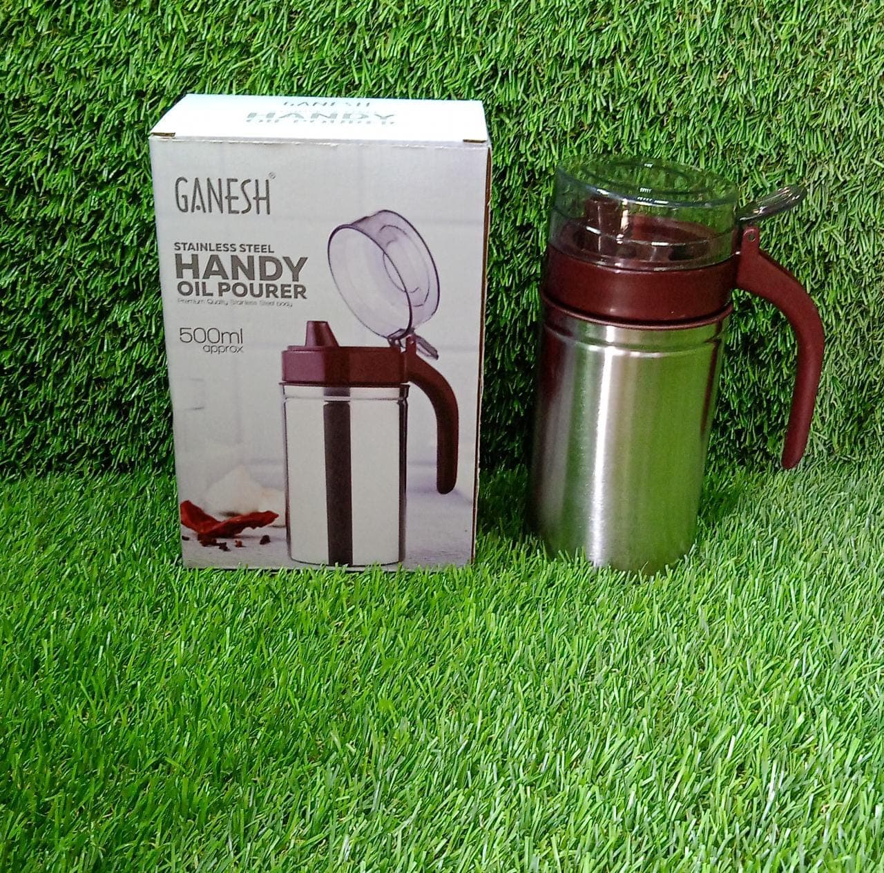 Oil Dispenser Stainless Steel with small nozzle 500ML Oil Container. thumbnail 8