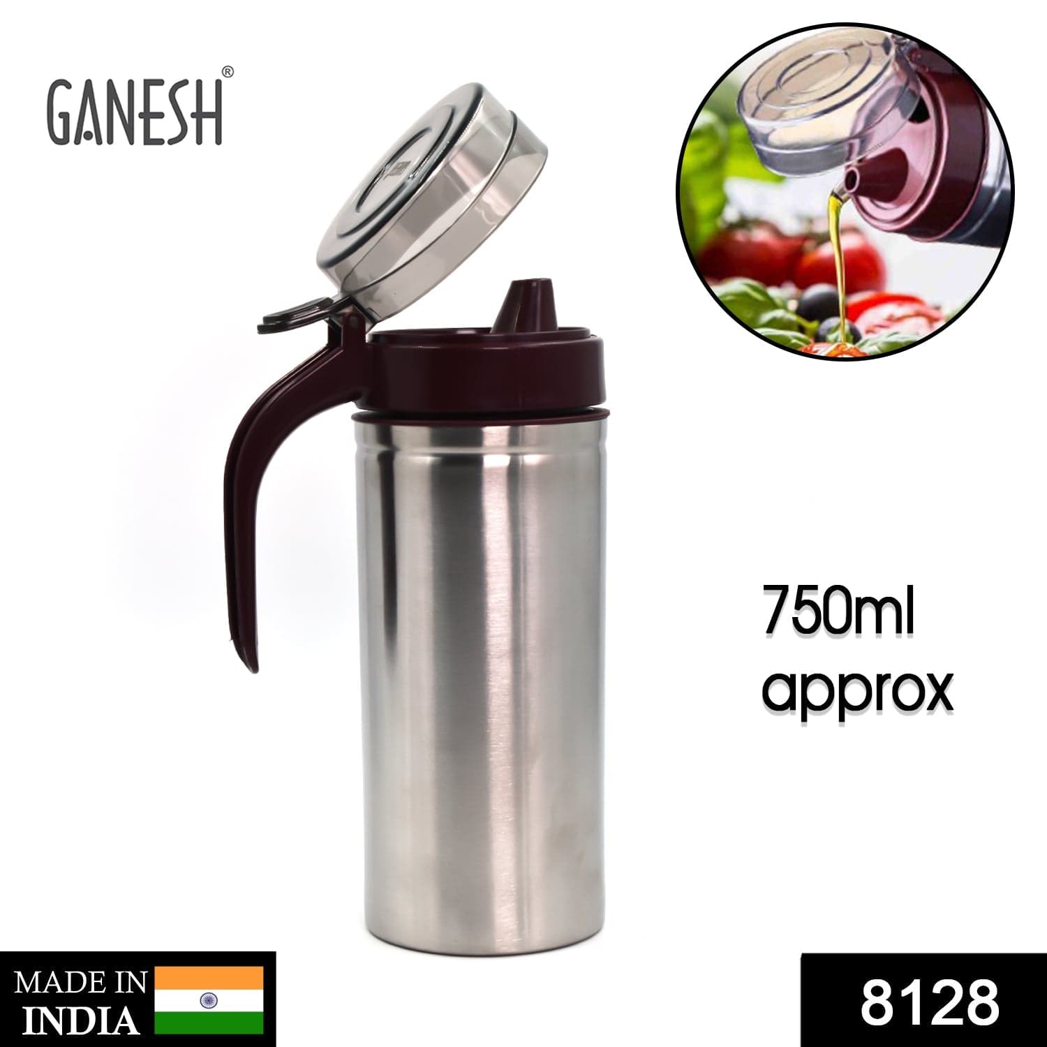 Oil Dispenser Stainless Steel with small nozzle 750ml thumbnail 2