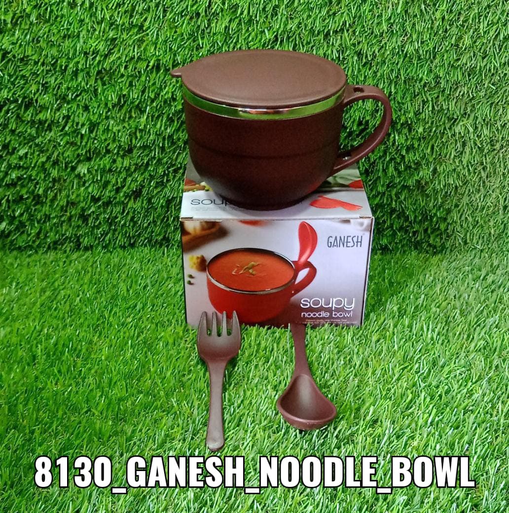 Noodles & Soup Bowl With Spoon And Fork Handle Spoon Holder thumbnail 9