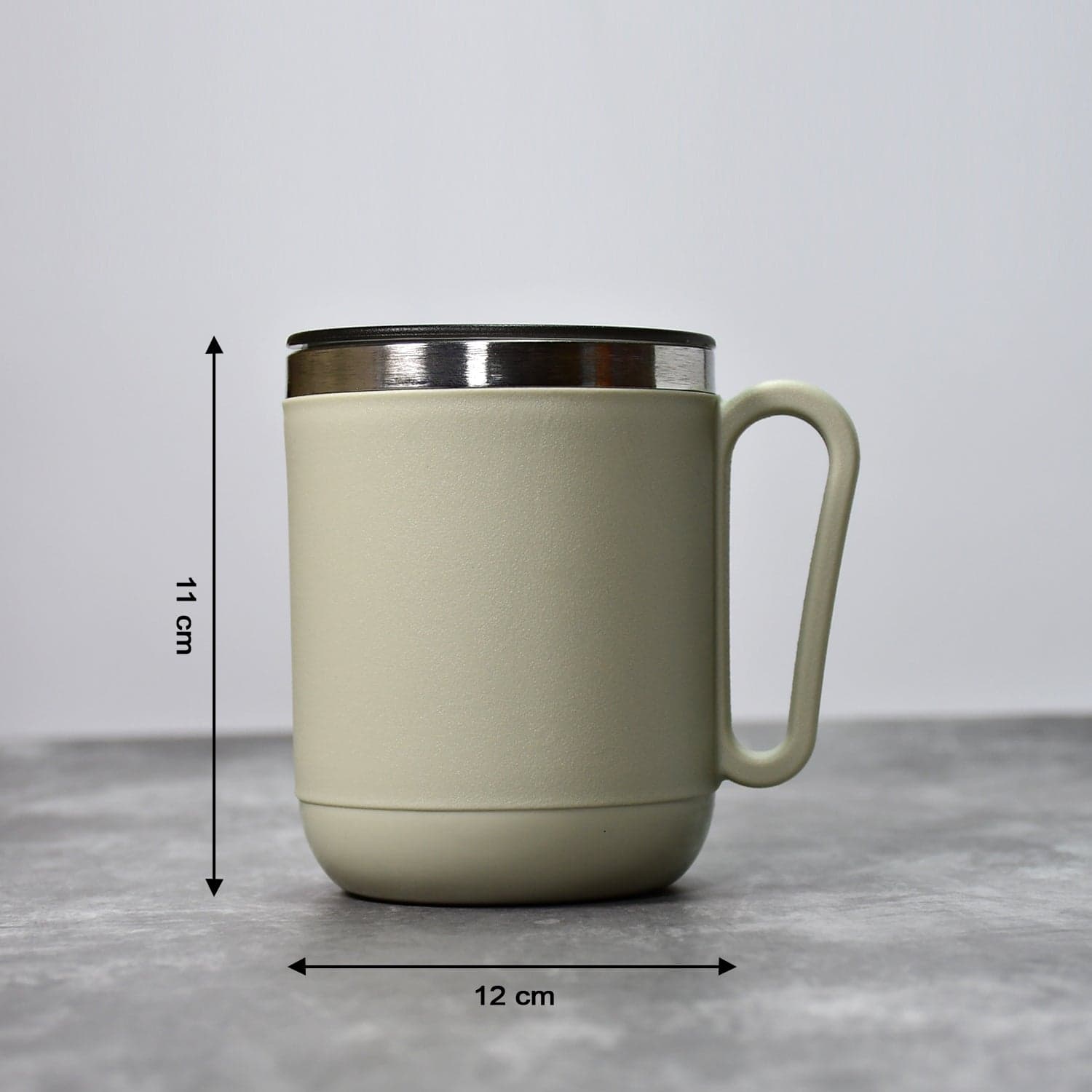 Ganesh Premium Stainless Steel Coffee Mug with heat resistant mug lid. Approx 400Ml mug. thumbnail 5