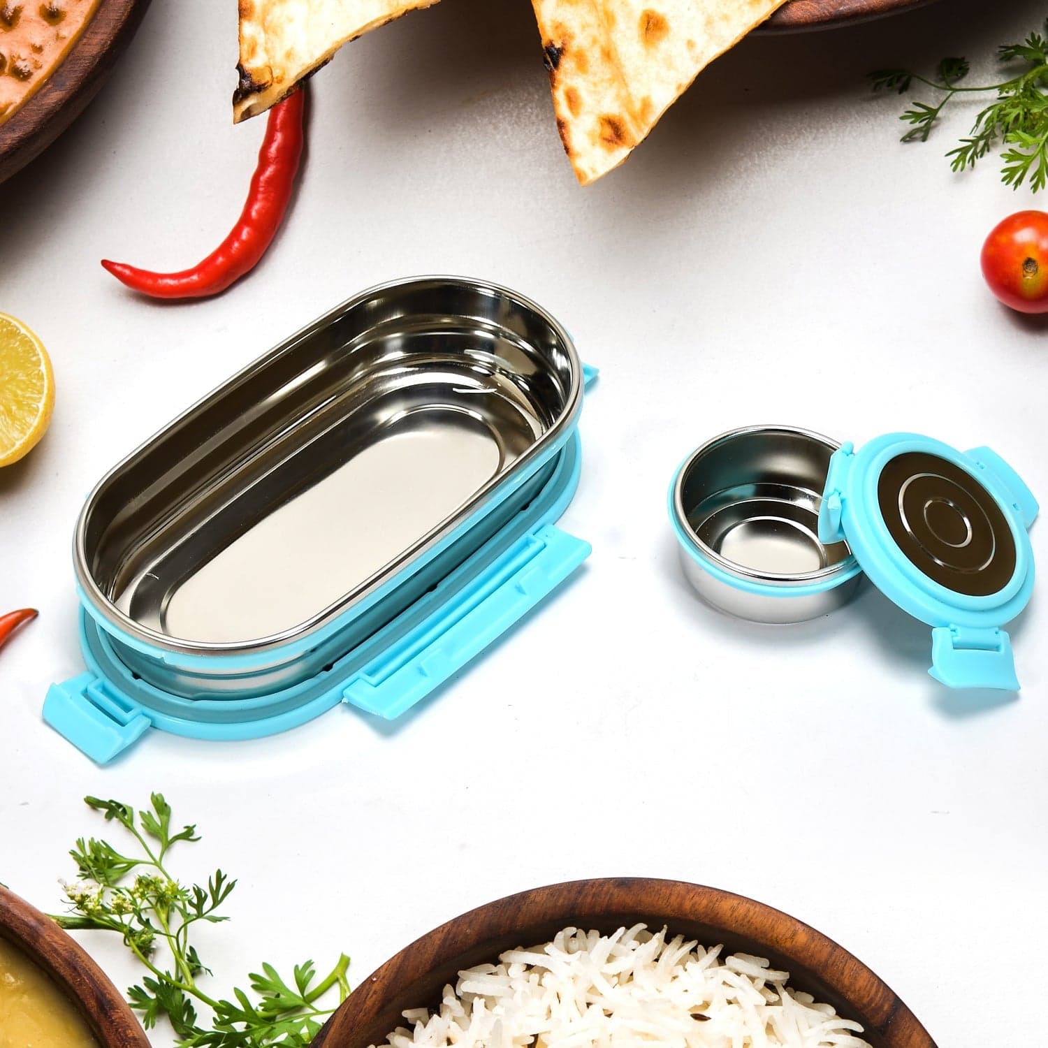 Ganesh Stainless Steel Lunch Box & Container Set of 2 thumbnail 1
