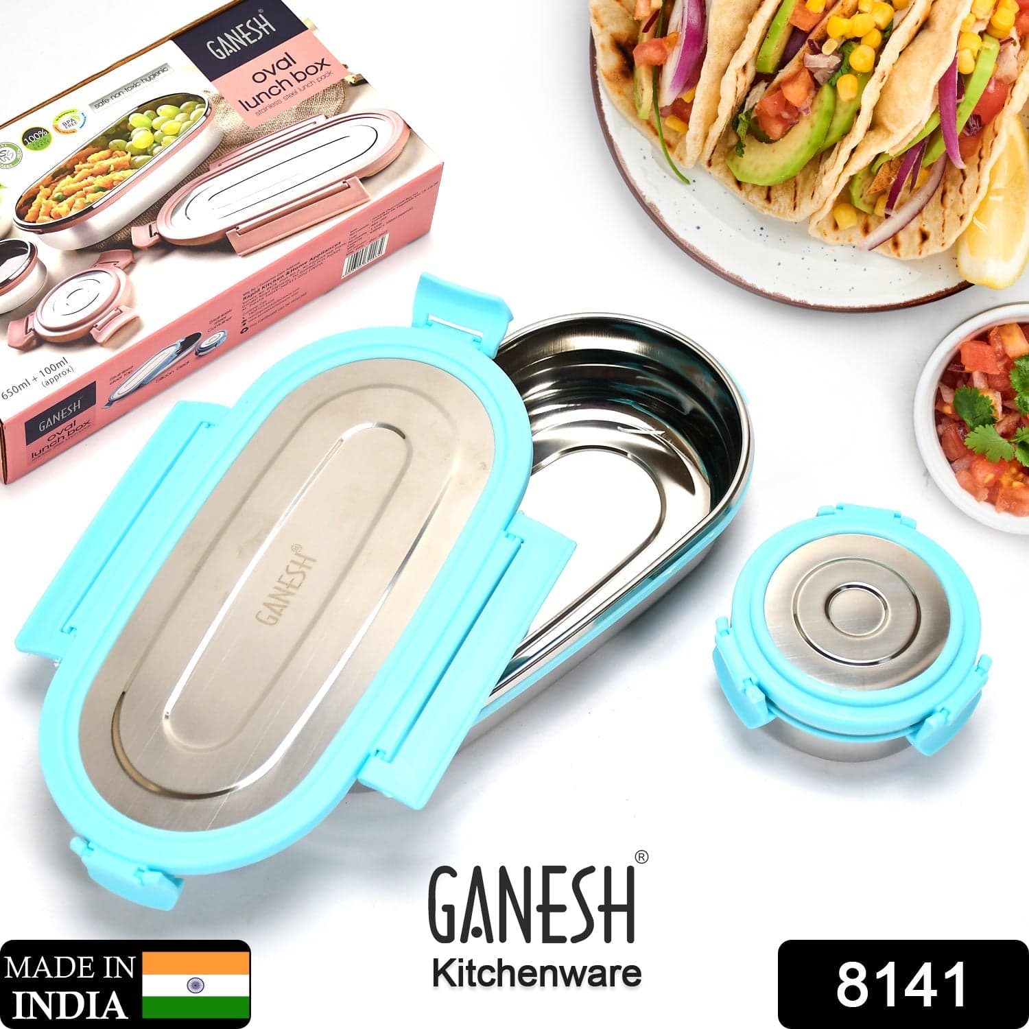 Ganesh Stainless Steel Lunch Box & Container Set of 2 thumbnail 2
