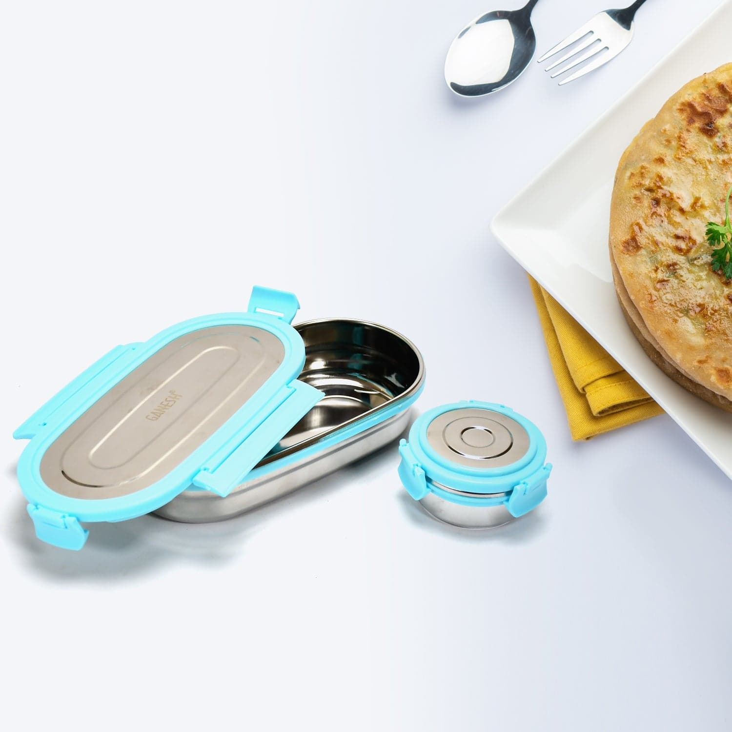Ganesh Stainless Steel Lunch Box & Container Set of 2 thumbnail 3
