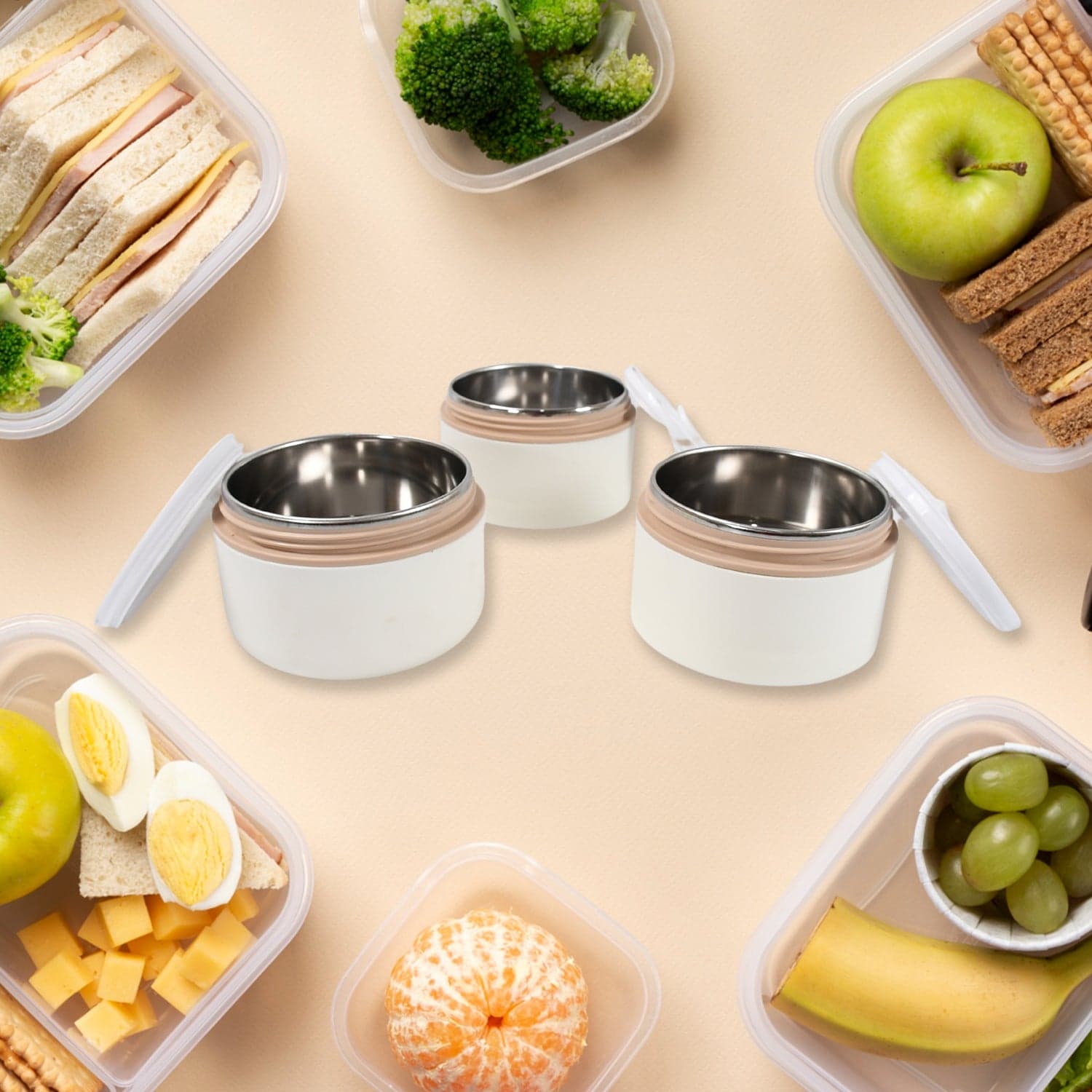 Ganesh Smart Stack 3 Layer Portable Lunch Box Stainless Steel Airtight Leak-Proof Lunch Box For Office thumbnail 4