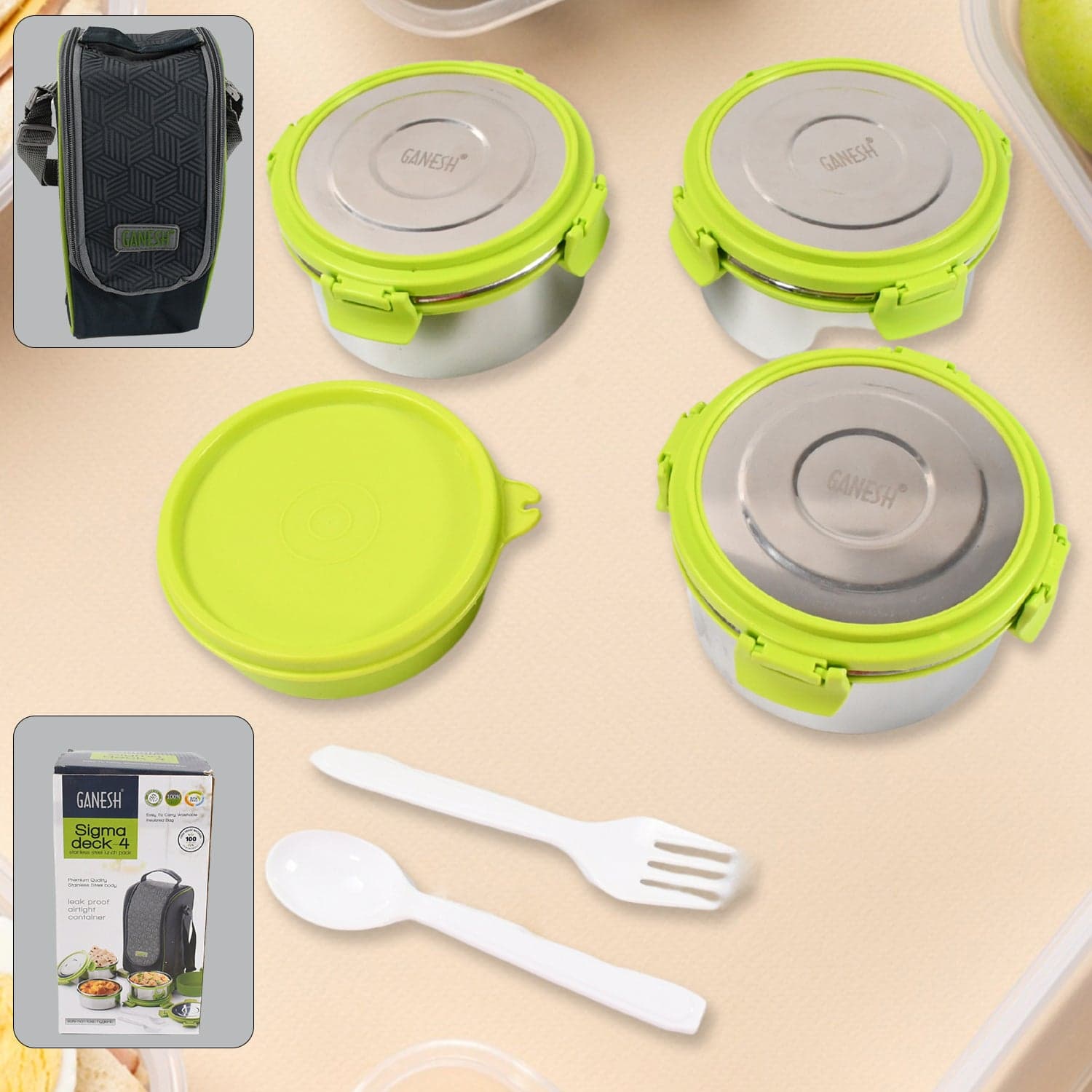 Stainless Steel Tiffin Lunch Box Container thumbnail 1