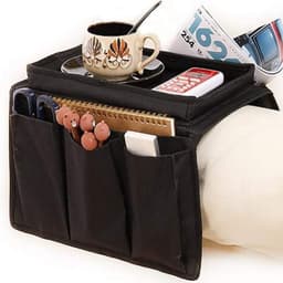 Sofa Arm Rest Hanging Storage Bag, Storage Bag For Sofa Ideal For Sorting Magazines Books (Black)