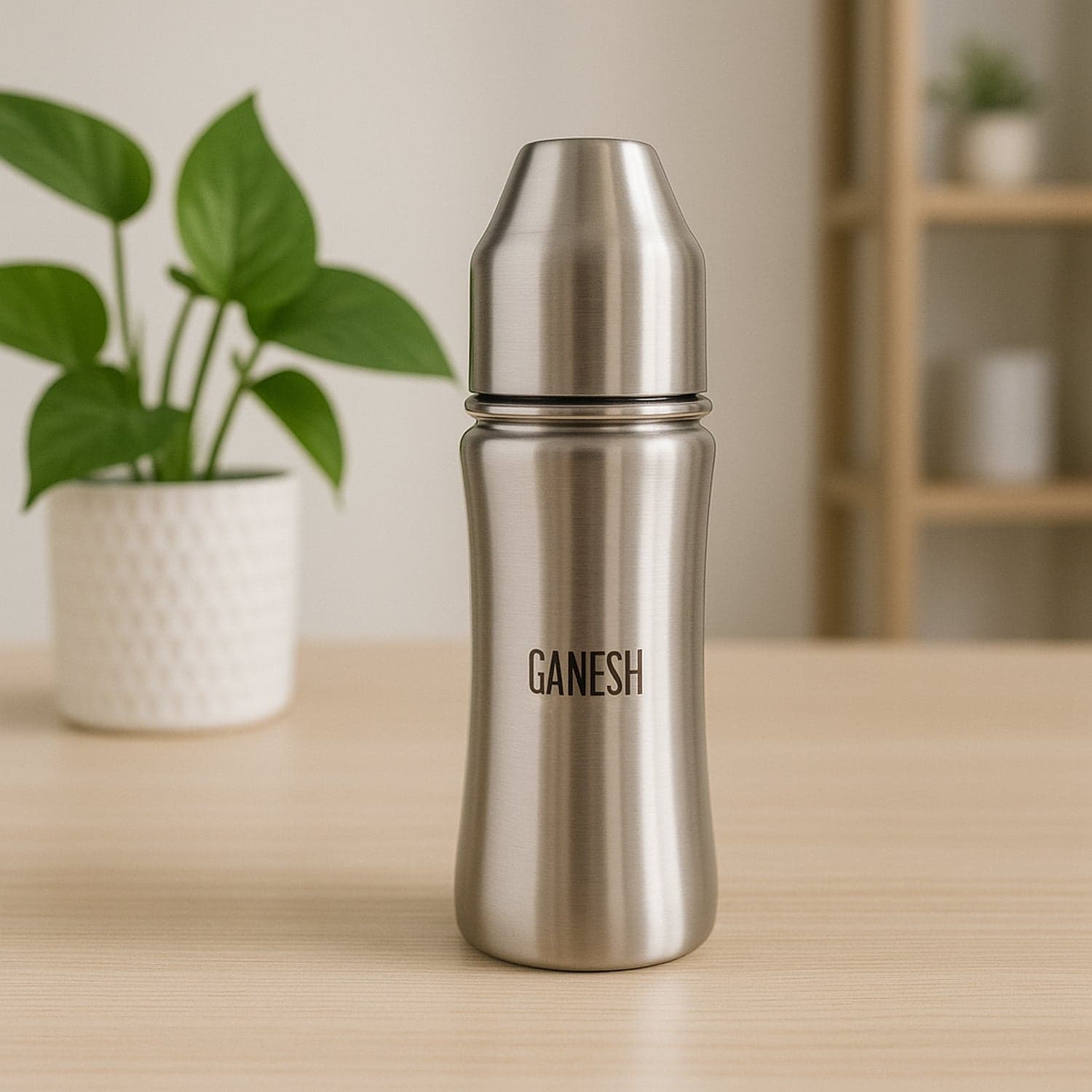 Ganesh Stainless Steel Baby Feeding Bottle, Milk Bottle For New Born / Infants / Toddler Up To 3 Years, Bfa Free (250 Ml Approx) thumbnail 1